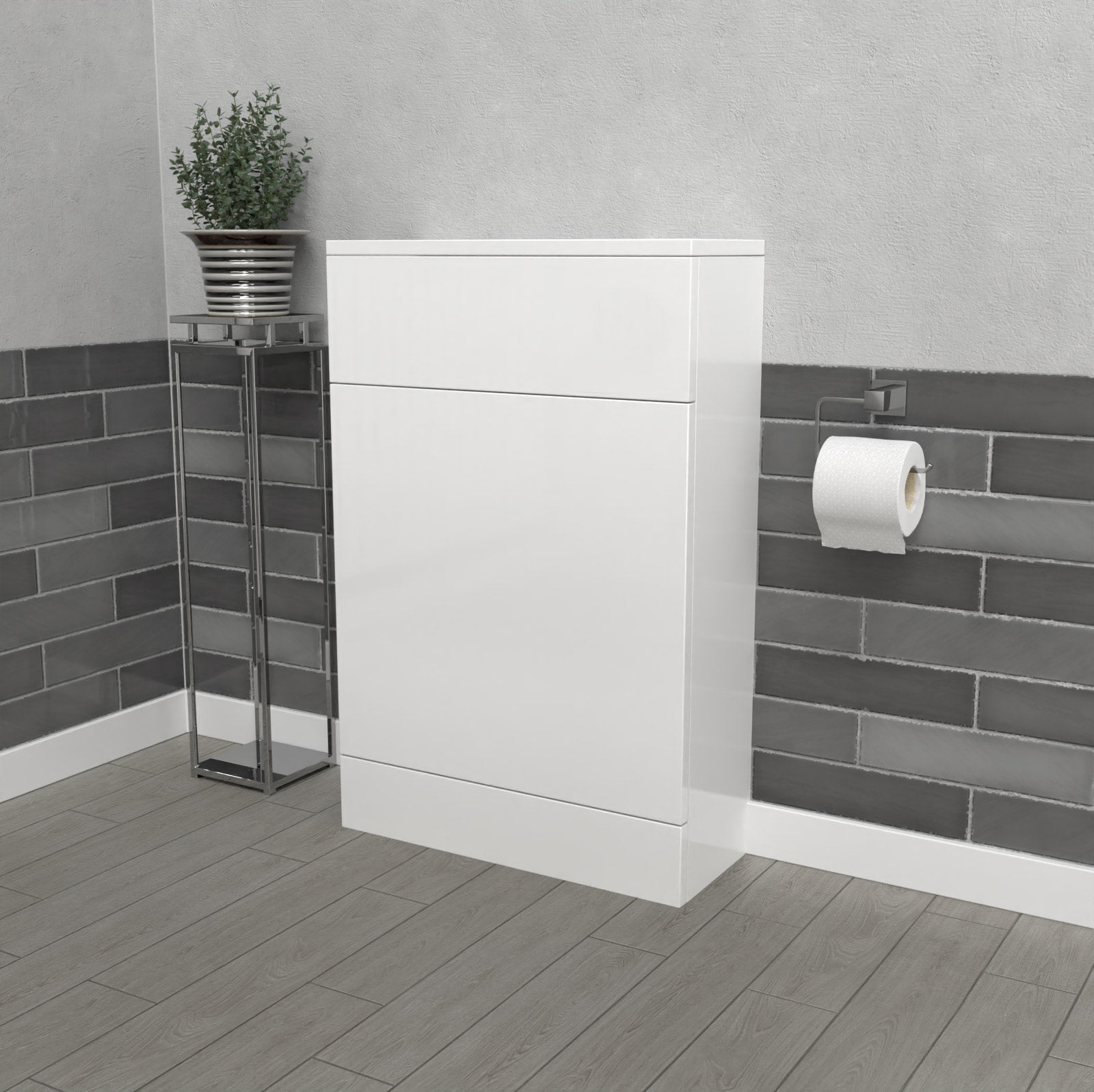 Nanuya White 500mm Freestanding Back To Wall WC Unit Bathroom