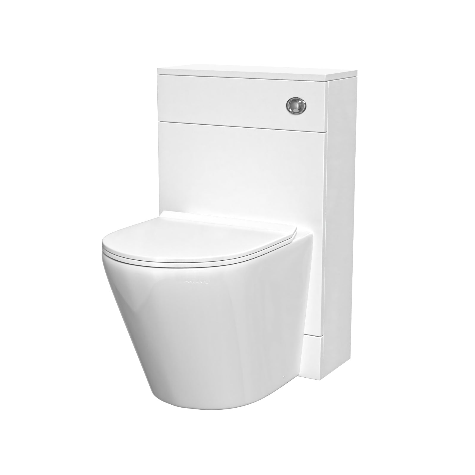 Romsley Modern 500mm Back To Wall Rimless Toilet with WC Unit Gloss White