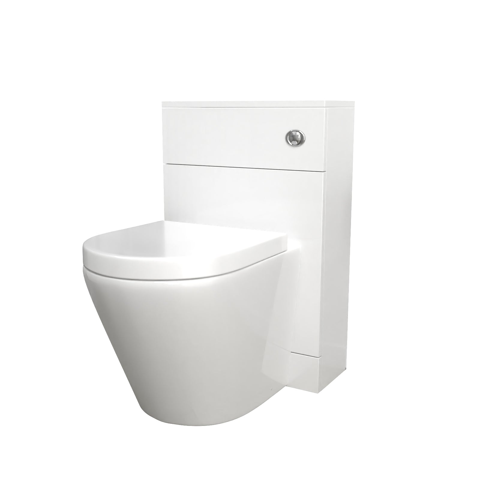 Romsley Modern 500mm Back To Wall Rimless Toilet with WC Unit Gloss White