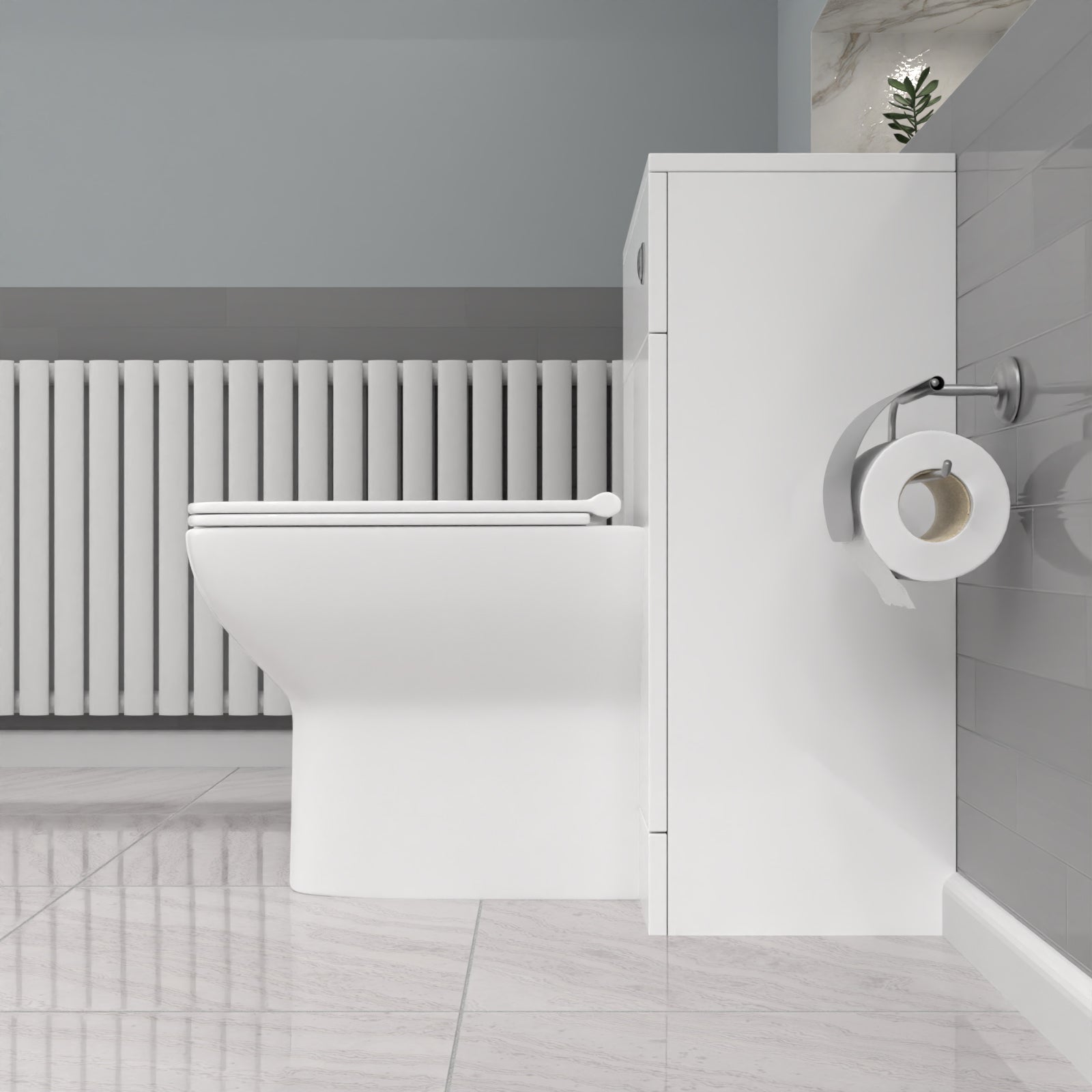 Ellen Gloss White 500mm Back To Wall WC Unit & Toilet Set