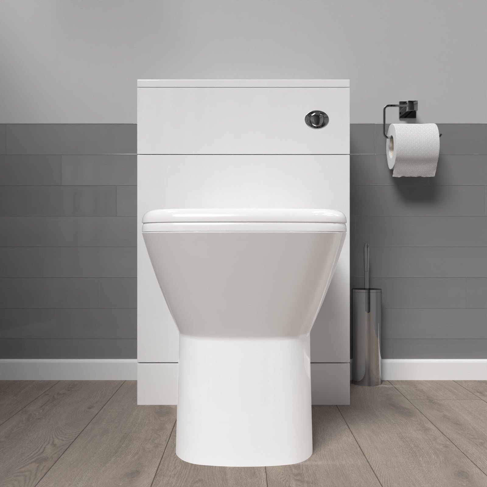 Louis 500mm WC Unit & Rimless Square Back To Wall Toilet With Cistern