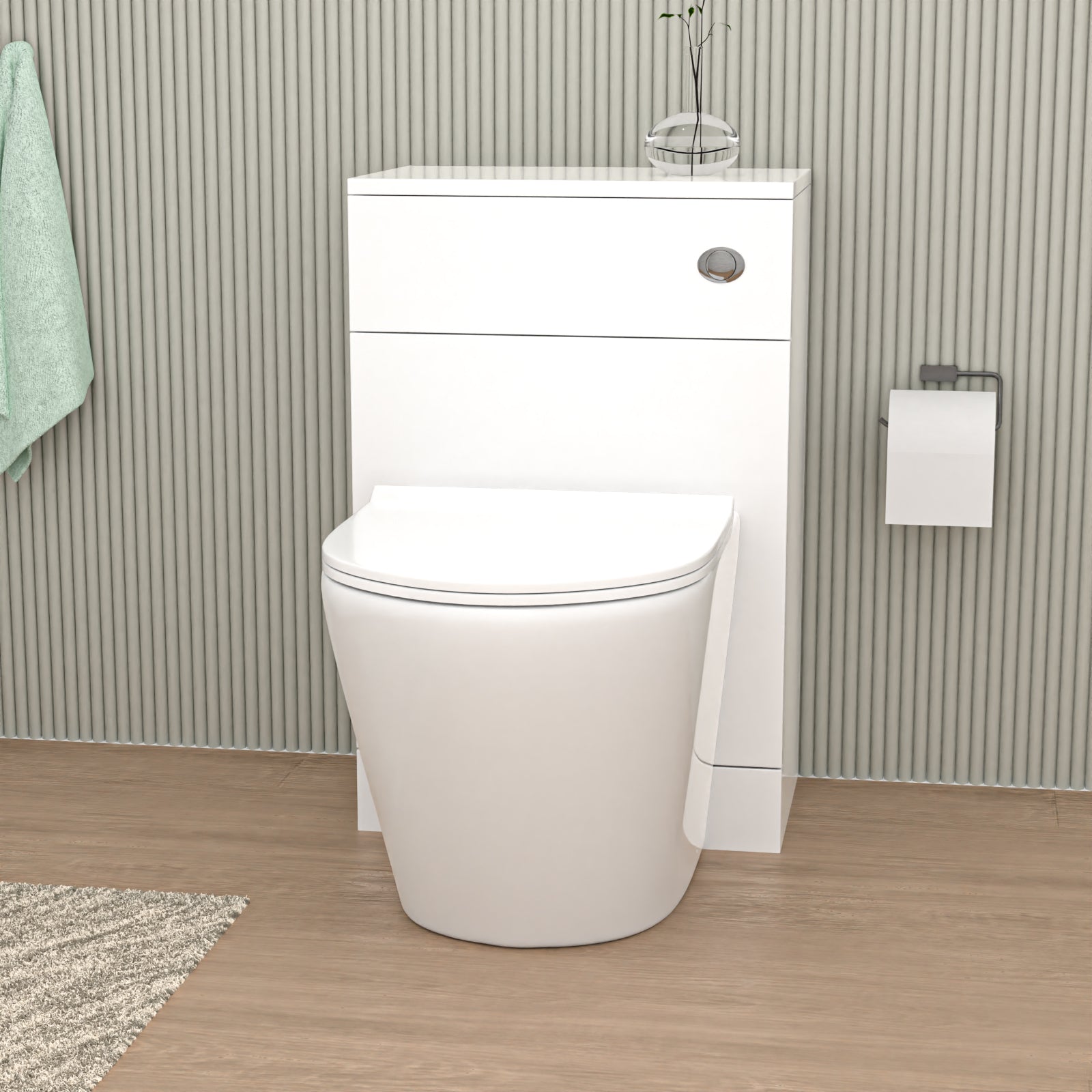 Ellen Ceramic Rimless Back To Wall Toilet 400x370mm with WC Unit