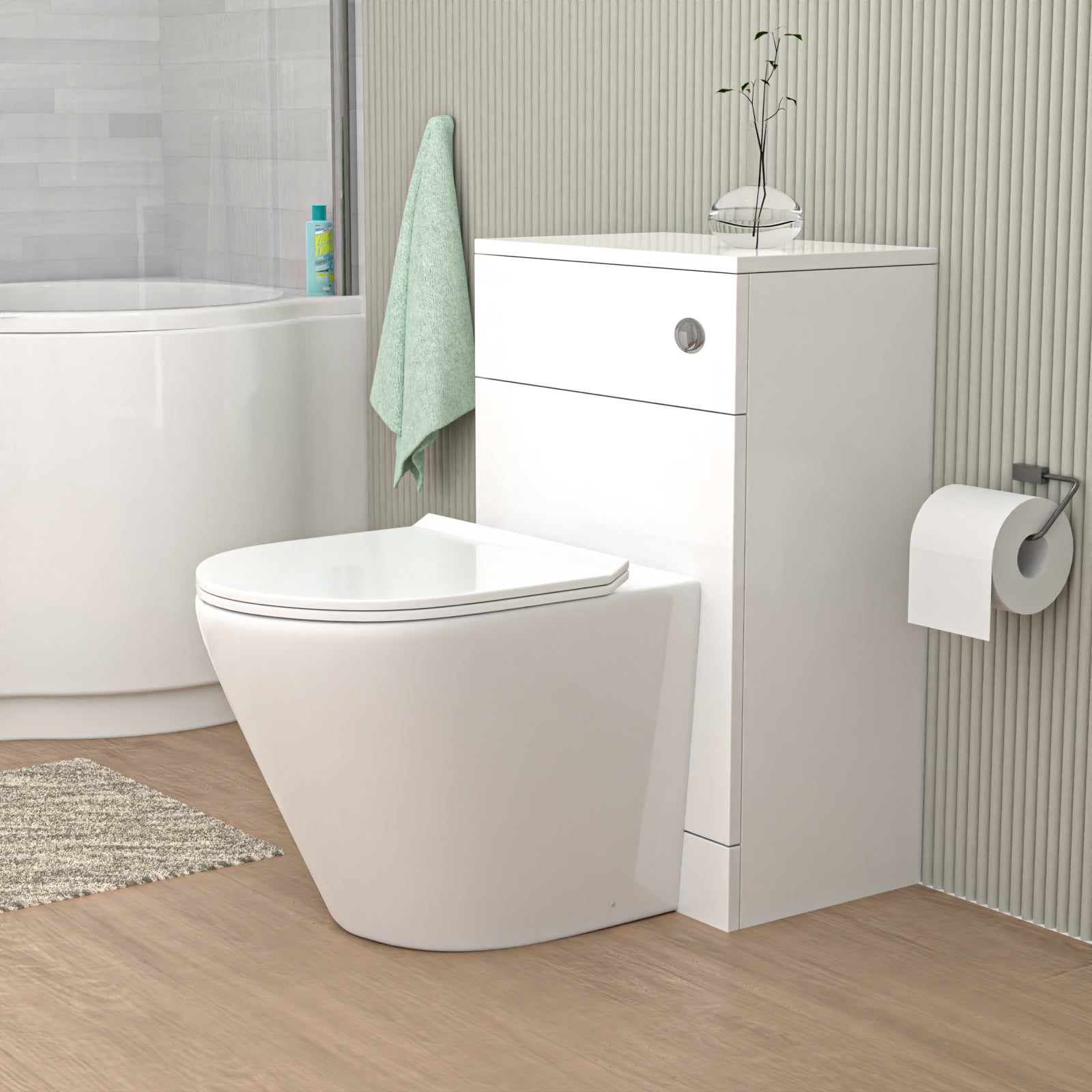 Ellen Ceramic Rimless Back To Wall Toilet 400x370mm with WC Unit