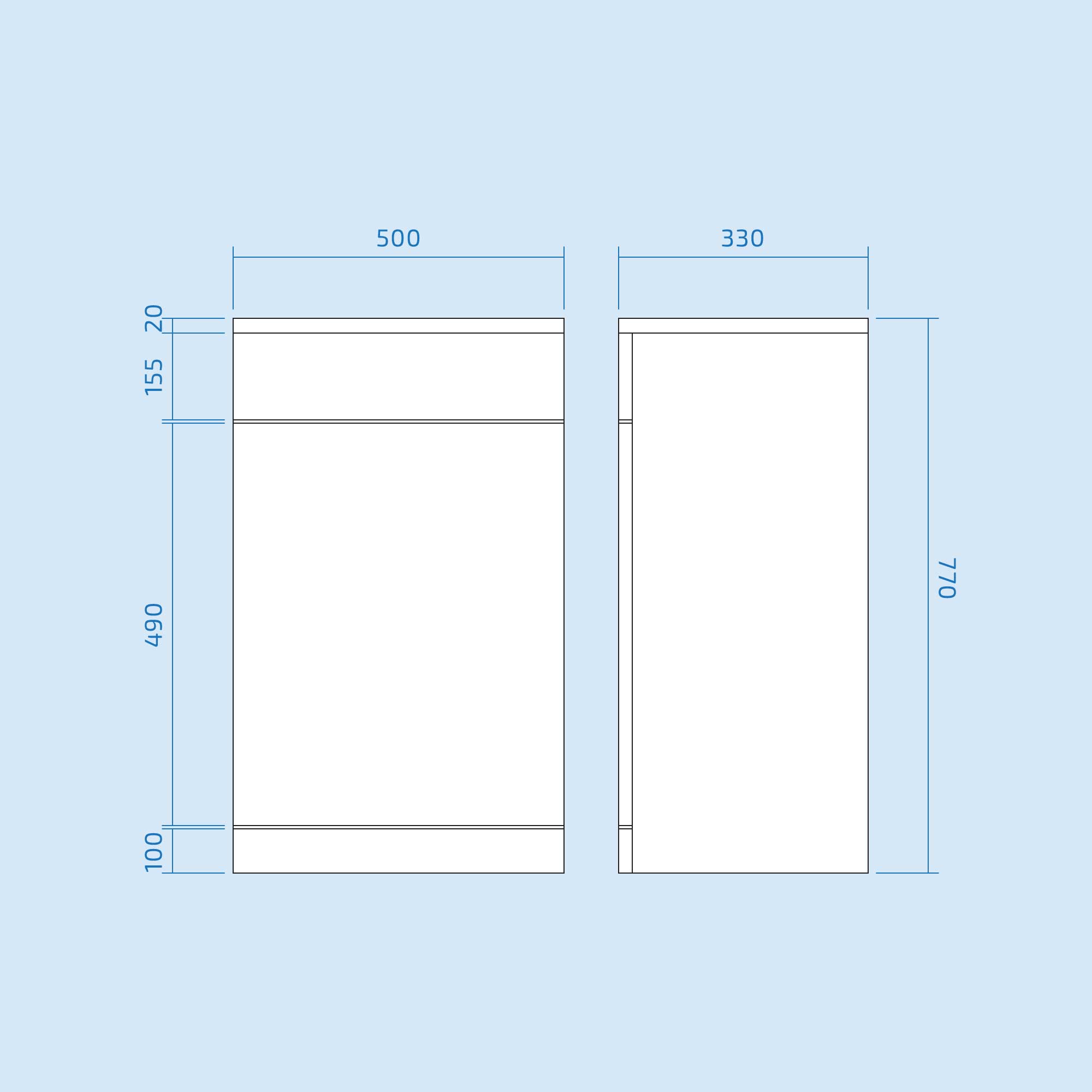 Ellen Back To Wall White Gloss Toilet Cistern Unit W500mm x D330mm