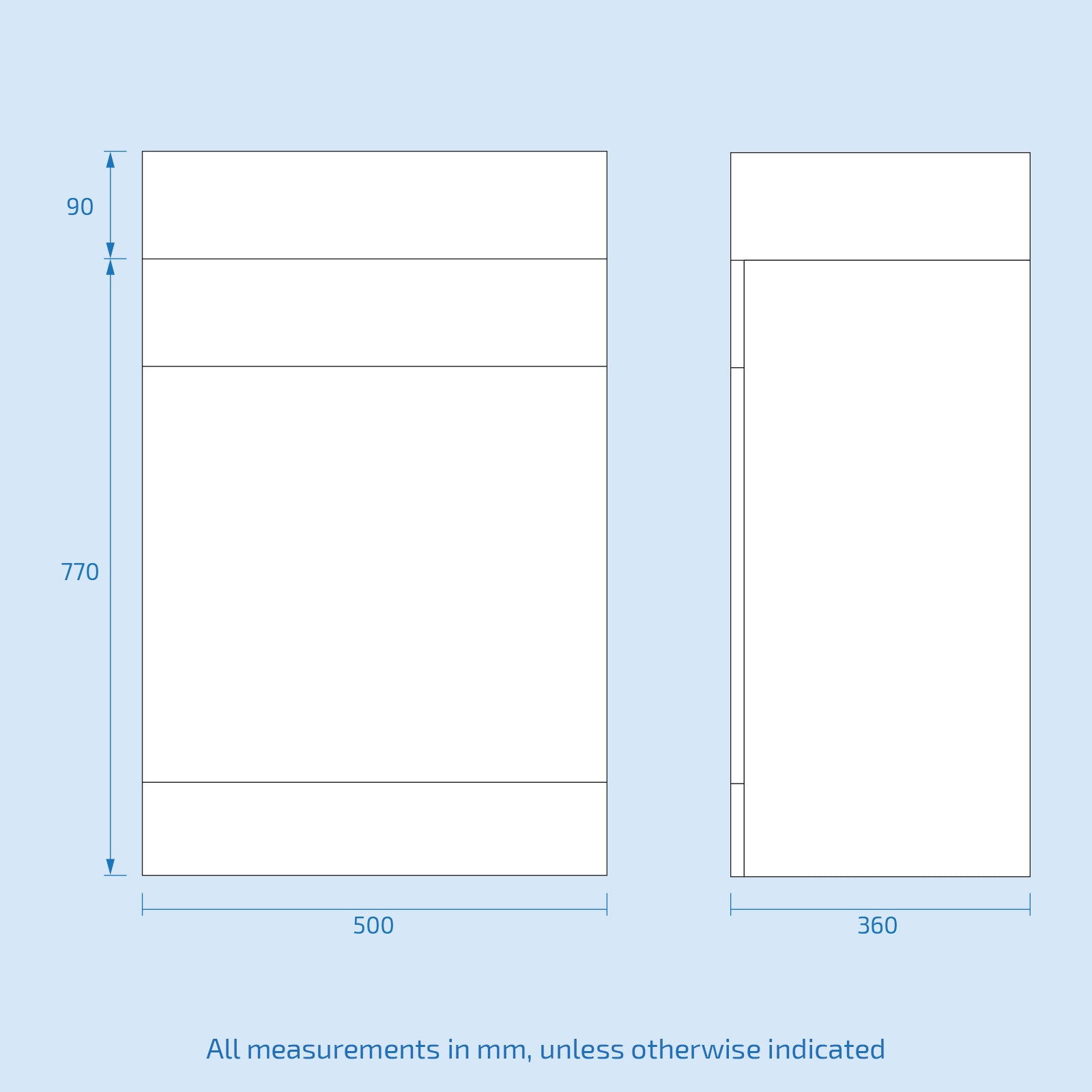 Bretford White 2 in 1 500mm Combined Space Save Wash Basin & Square Toilet