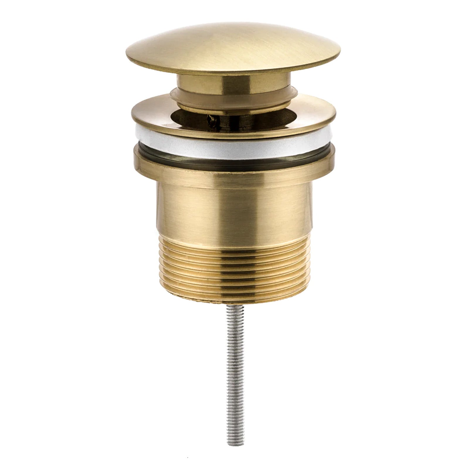 Universal Free Flow Click Clack Basin Waste Plug Brushed Brass