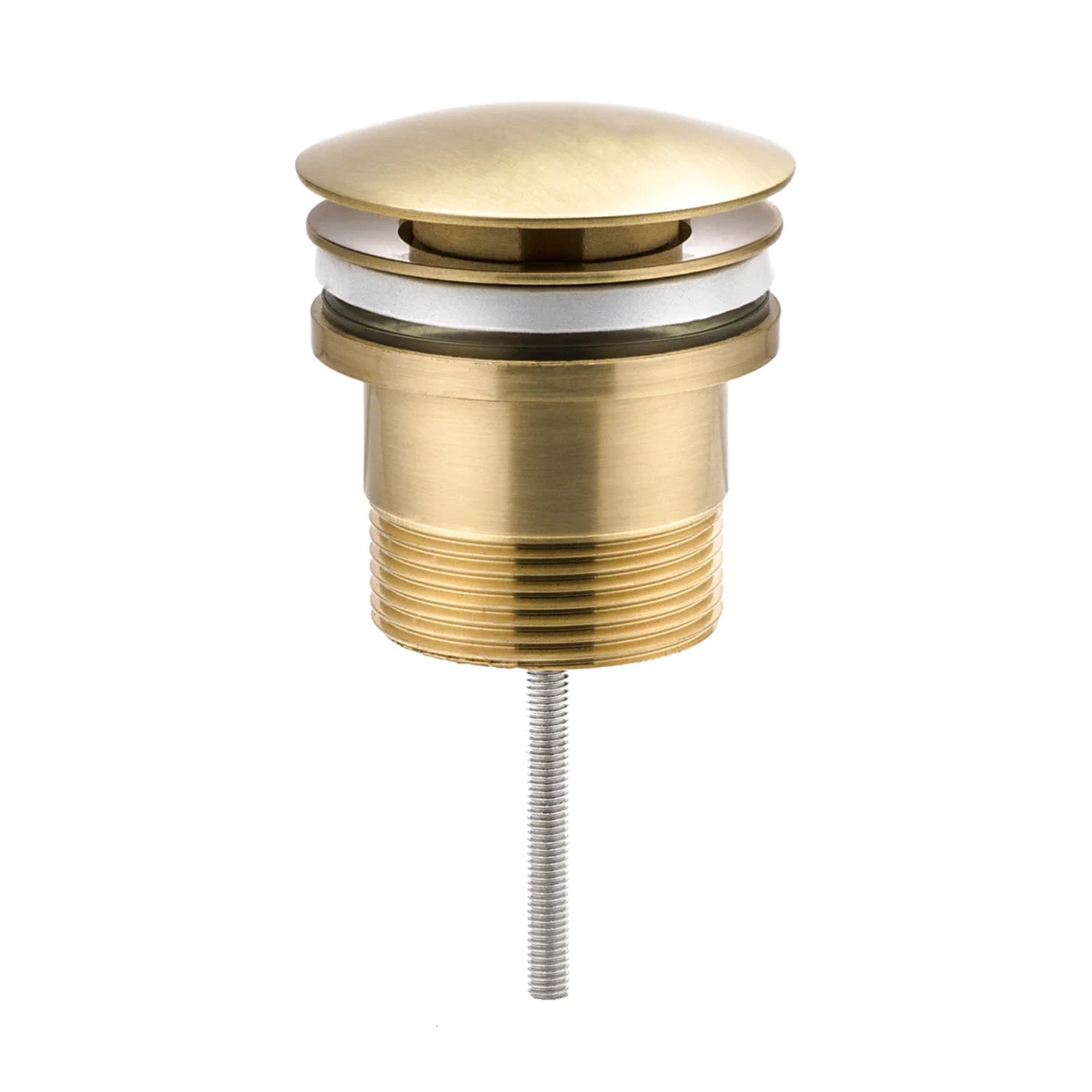 Universal Free Flow Click Clack Basin Waste Plug Brushed Brass