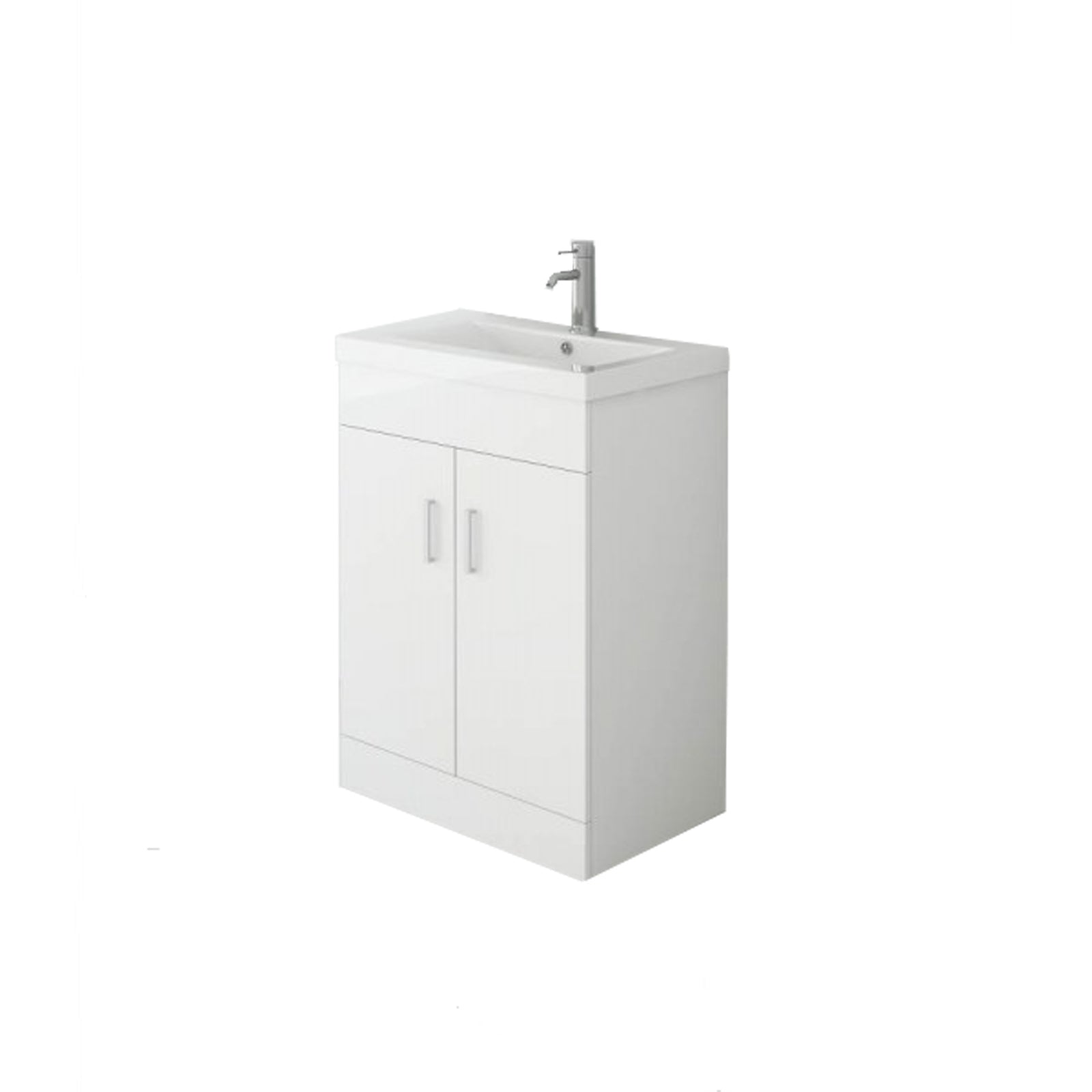 Nanuya Small Freestanding Bathroom Cloakroom Vanity Cabinet Unit With Basin Sink