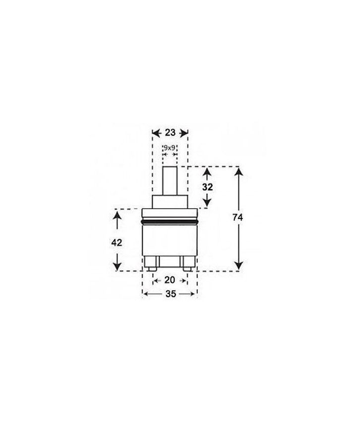 Ceramic Disc Cartridge Replacement 35 Mm For Mixer Tap