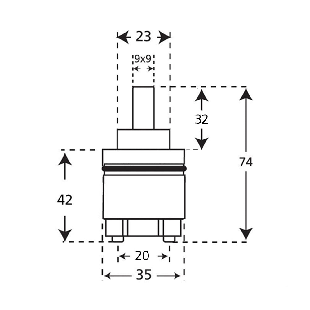 Ceramic Disc Cartridge Replacement 35 Mm For Mixer Tap
