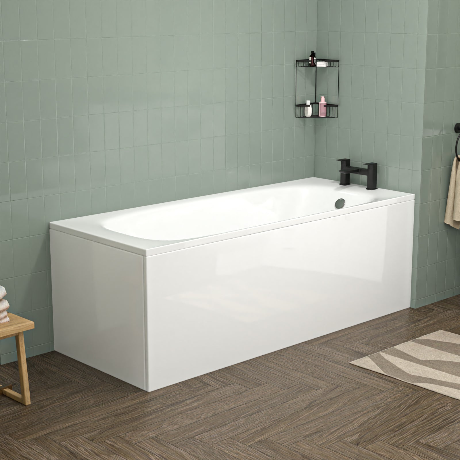 White 1050mm Freestanding Basin Vanity WC Unit Bath Panel & BTW Toilet