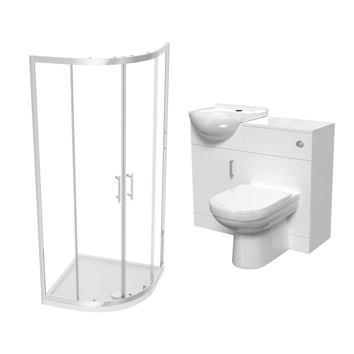 Shower Suite 450mm Vanity With Rimless BTW Toilet & Quadrant Enclosure
