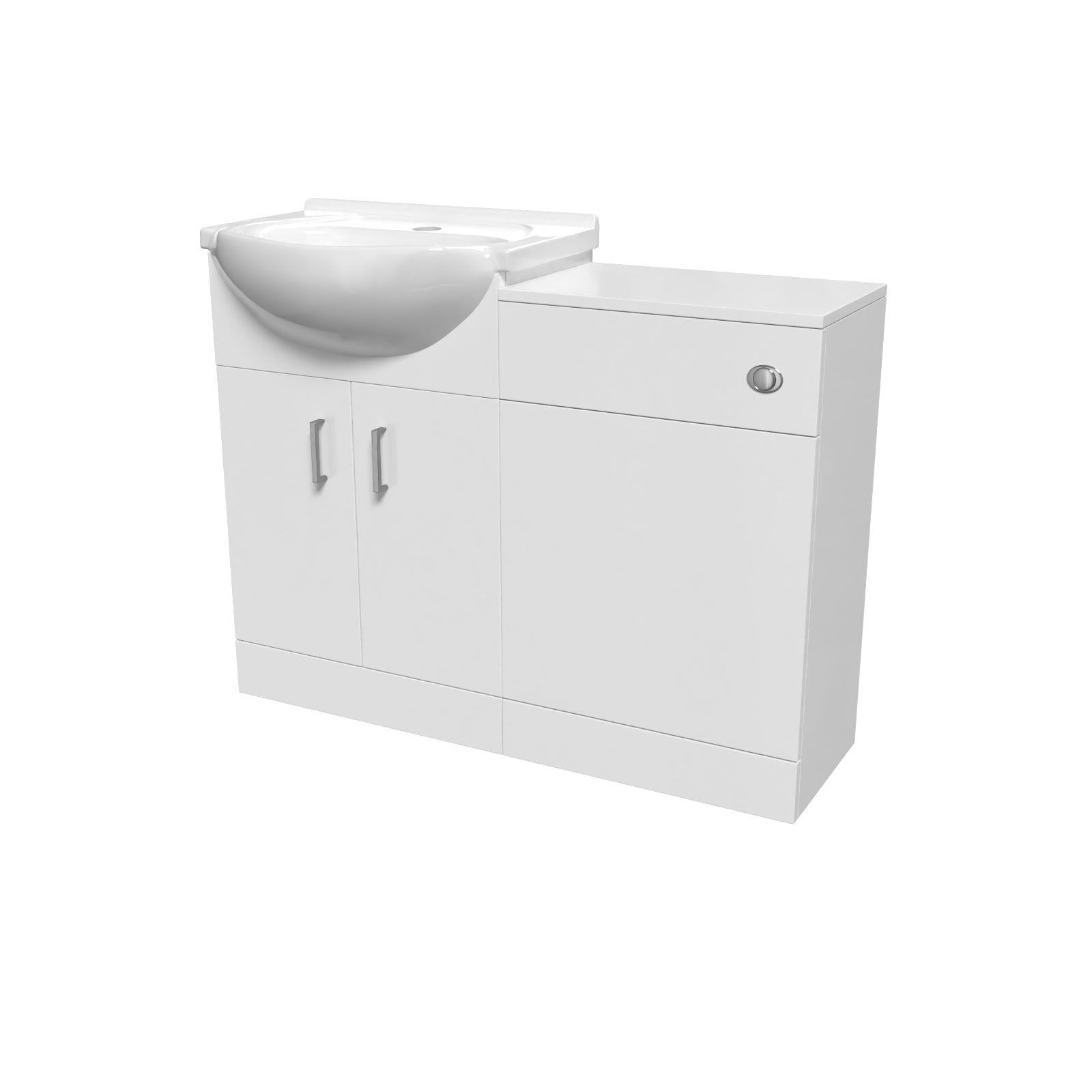 Ellen Freestanding 1050mm White Vanity Unit With Basin & WC Unit