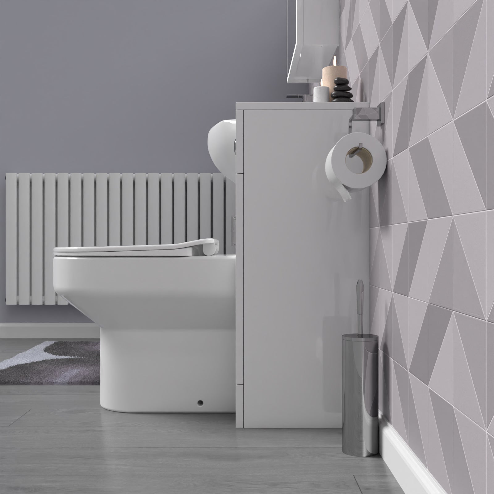 Ellen White 1050mm Vanity Unit With WC Unit & Back To Wall Toilet