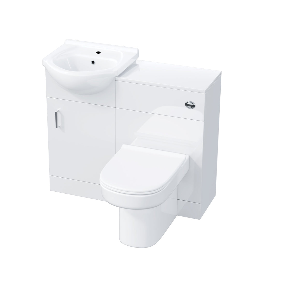 Ellen 450mm Floor Standing Vanity With Basin & WC With BTW Toilet - White