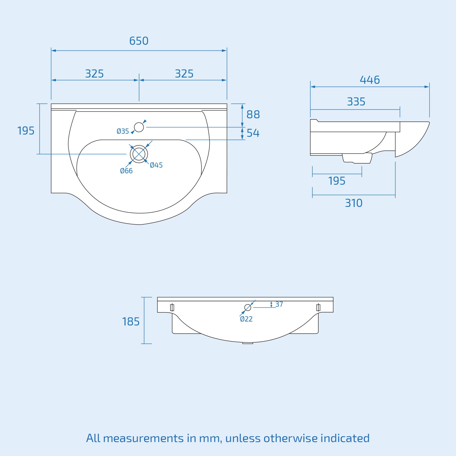 Modern White 650mm Freestanding Bathroom Basin Vanity Unit