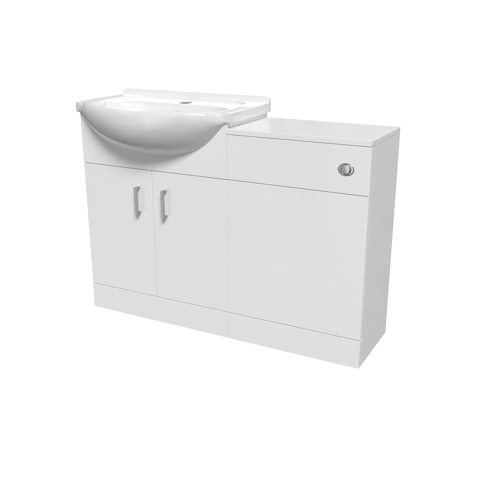 Ellen Freestanding 1150mm White Vanity Unit With Basin & WC Unit