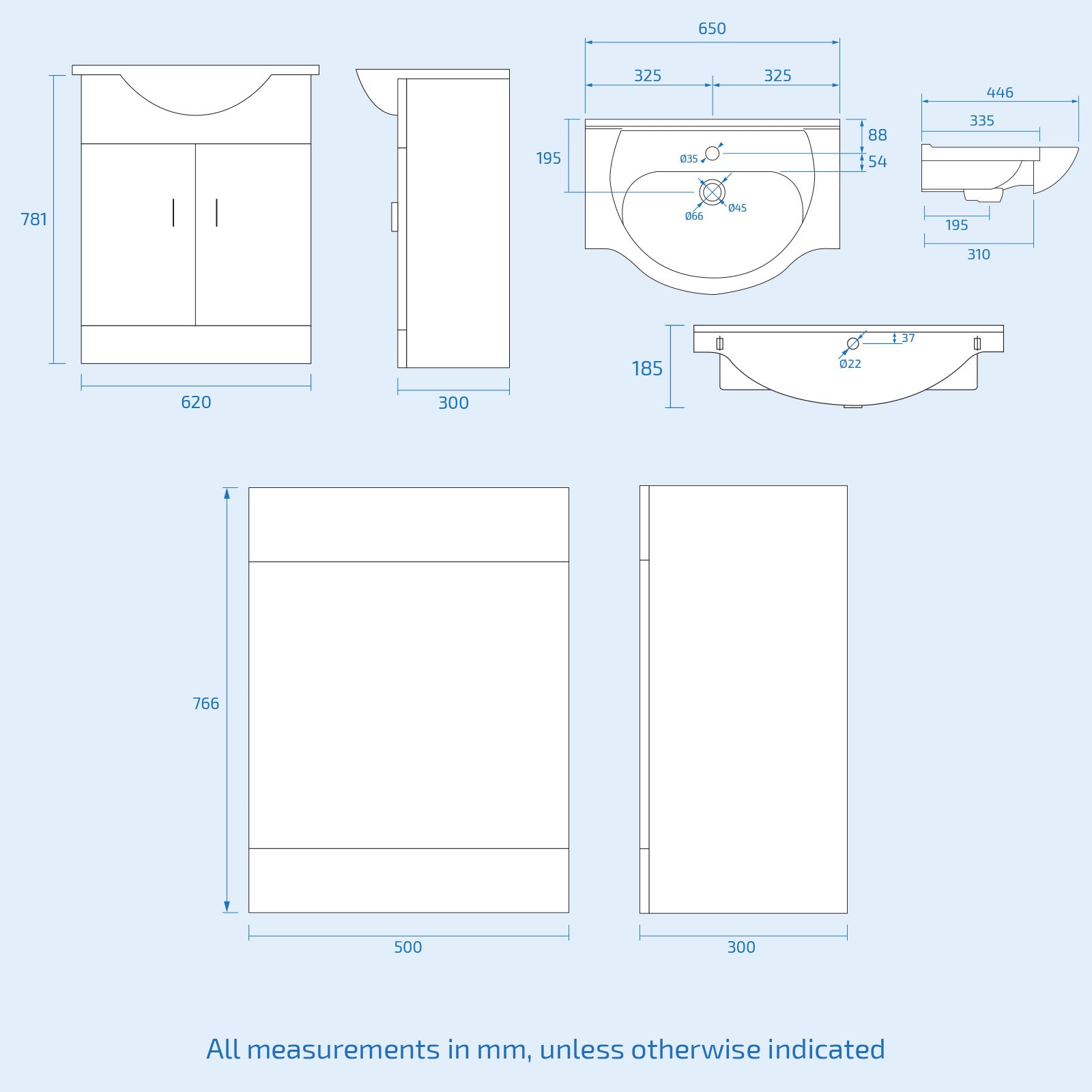 Ellen White Basin Vanity, WC Unit, Square Back To Wall Toilet & 1700mm Bath