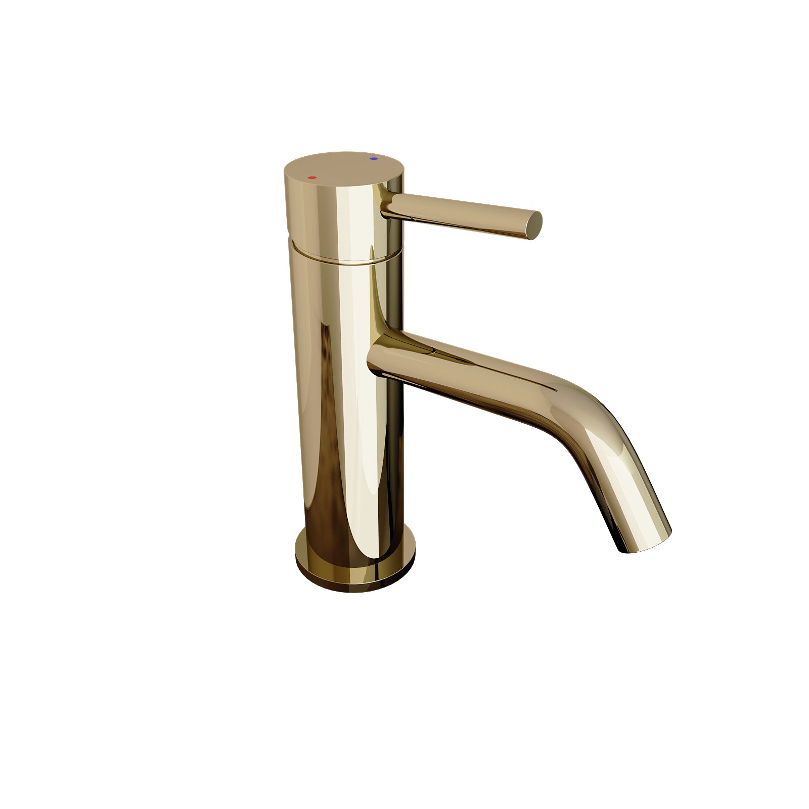 Alice Deck Mounted Gloss Round Single Lever Basin Mono Mixer Tap Gold