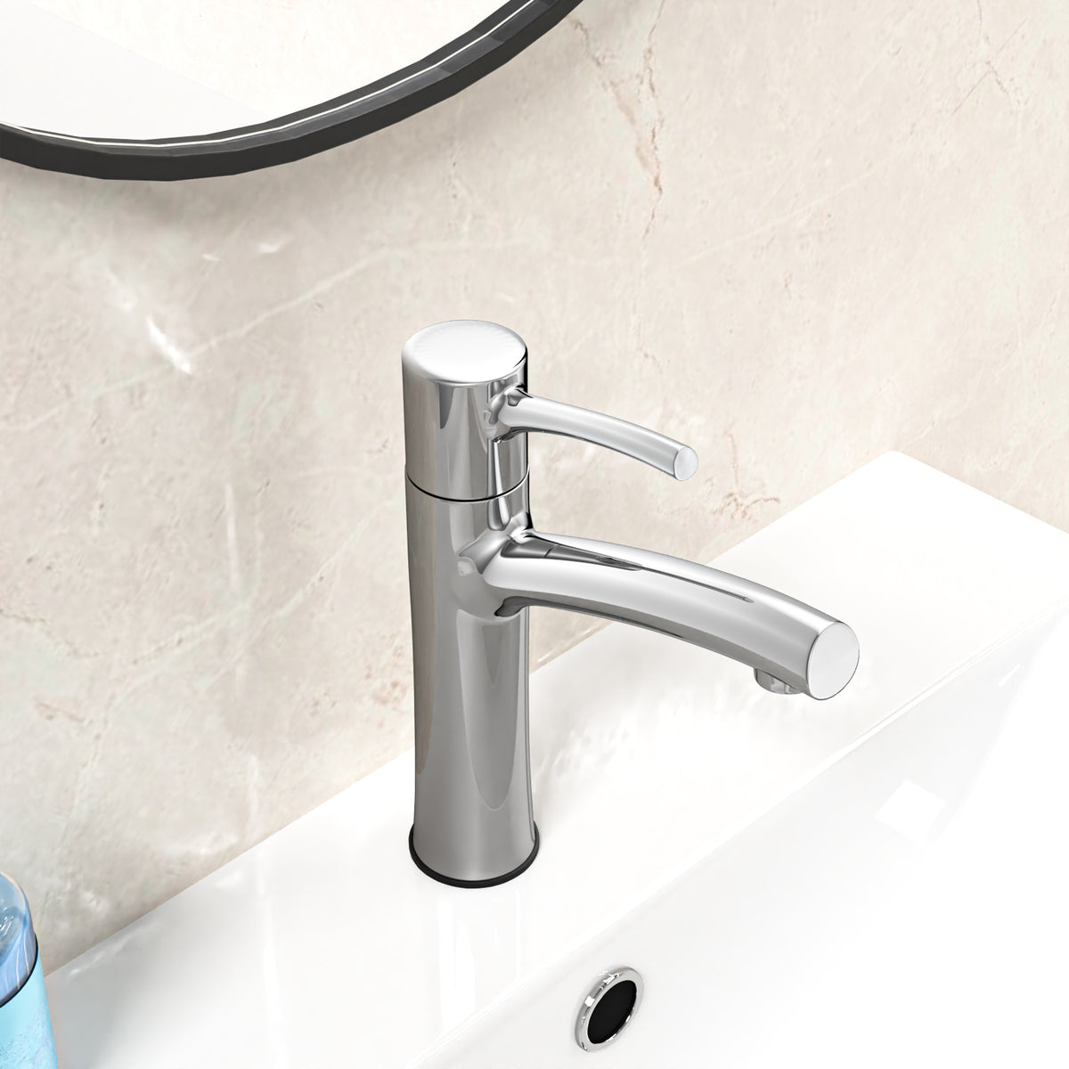 Gisela Deck Mounted Polished Chrome Bathroom Basin Mono Mixer Tap