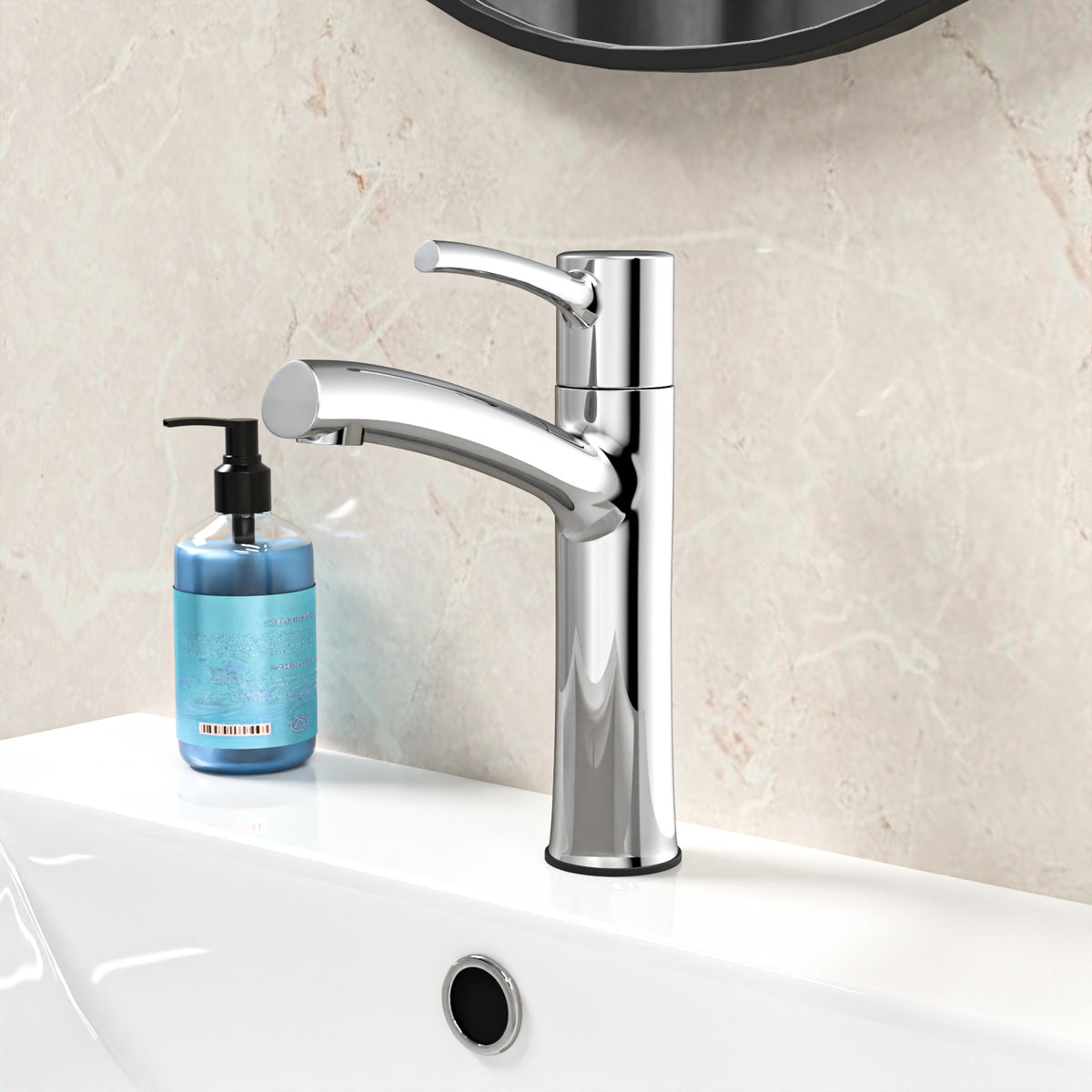 Gisela Deck Mounted Polished Chrome Bathroom Basin Mono Mixer Tap