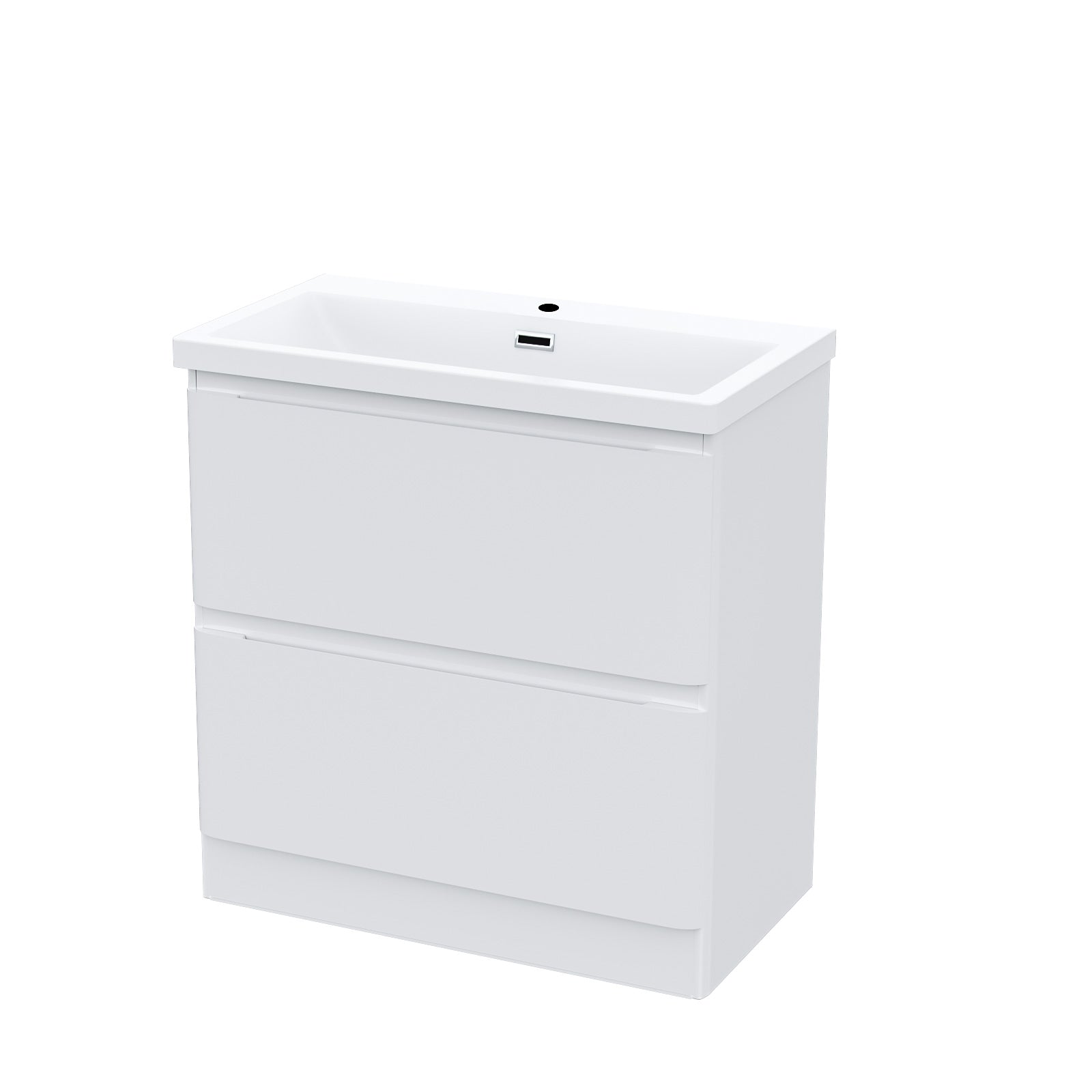 Alaska 800mm 2-drawer Freestanding White Vanity Cabinet Basin Sink Unit