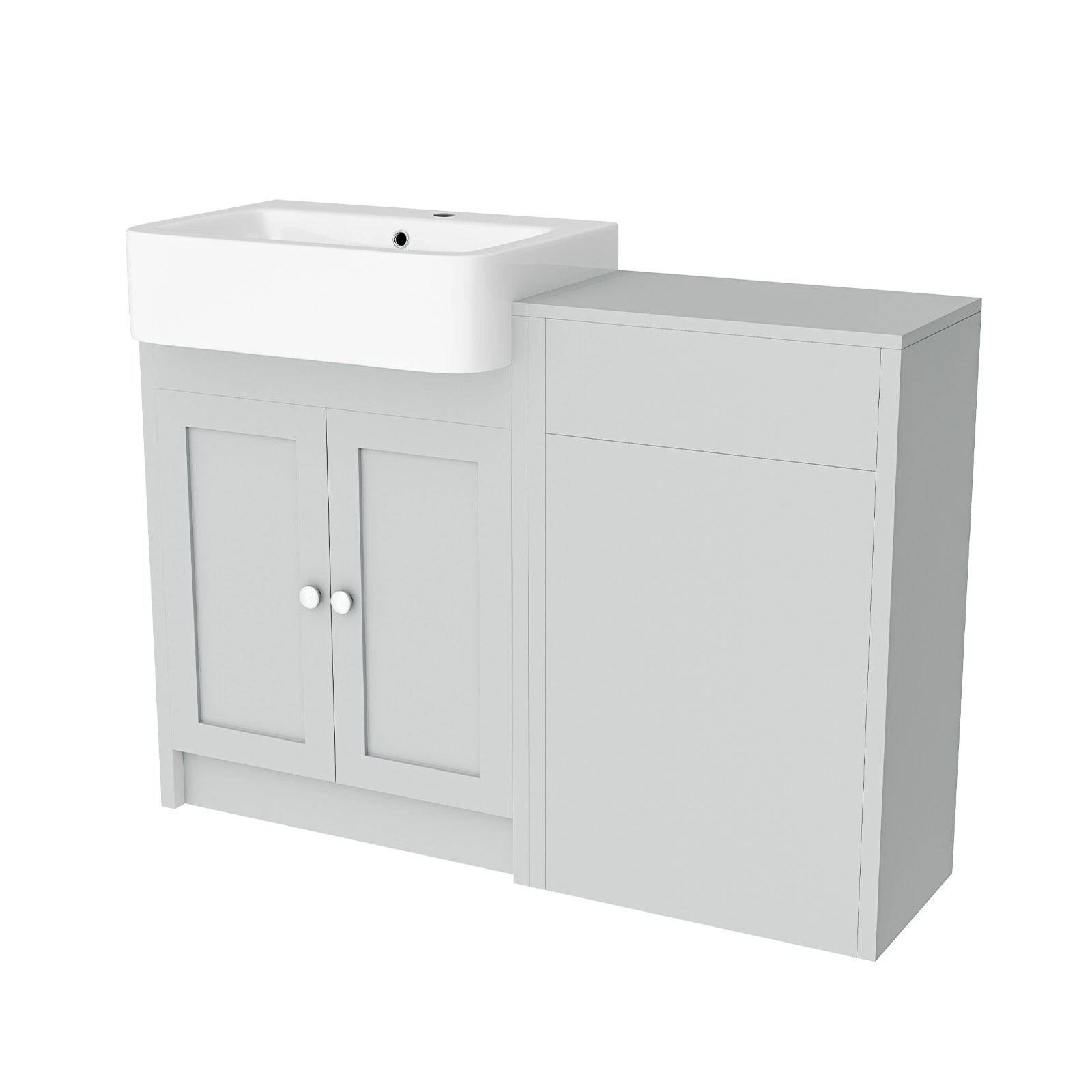 Matte Grey 1100mm Traditional Vanity Basin WC Unit & Ceramic Basin