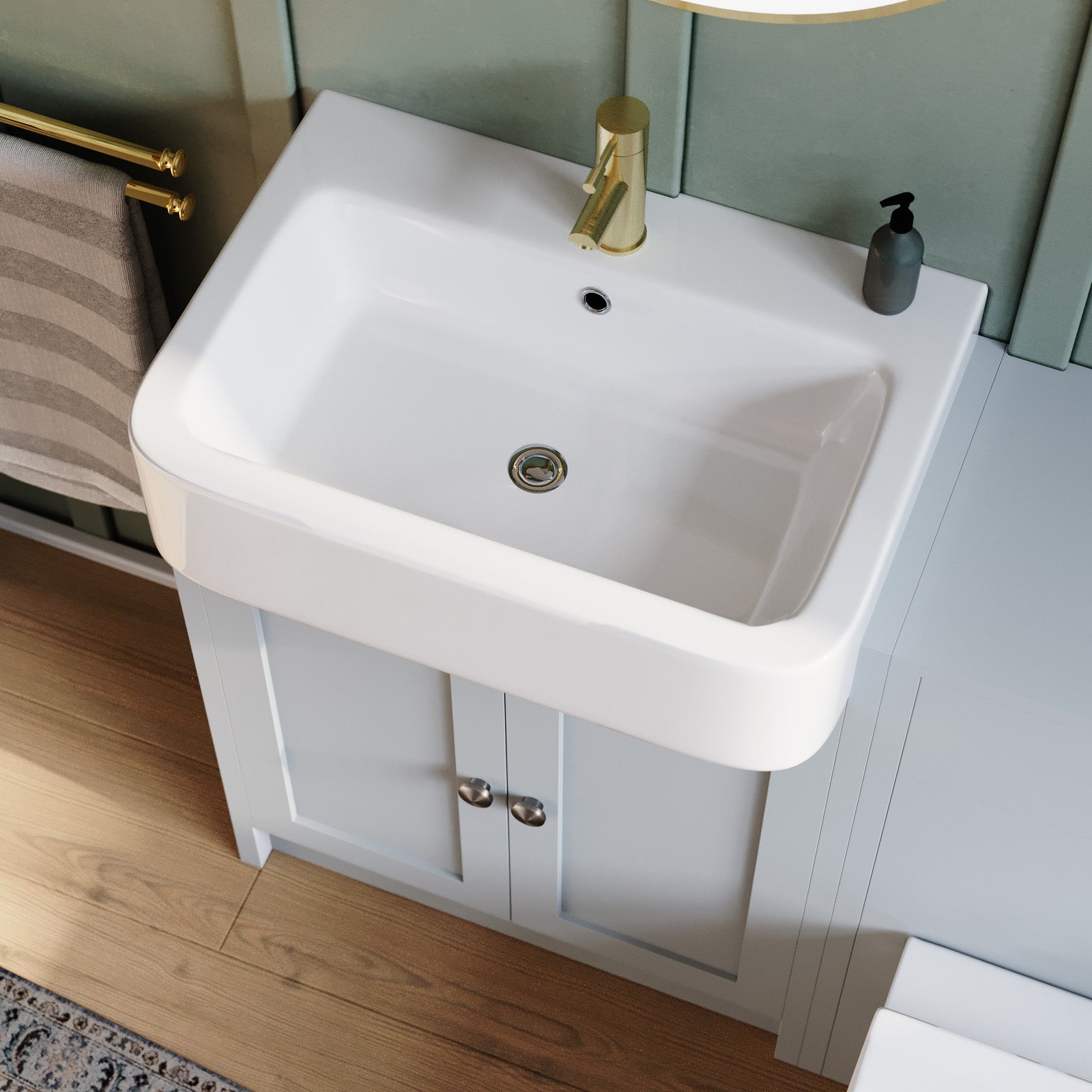 Matte Grey 1100mm Traditional Vanity Basin WC Unit & BTW Toilet Unit