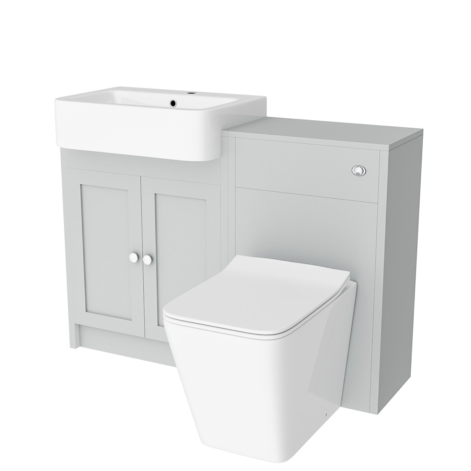 Matte Grey 1100mm Traditional Vanity Basin WC Unit & Toilet Set
