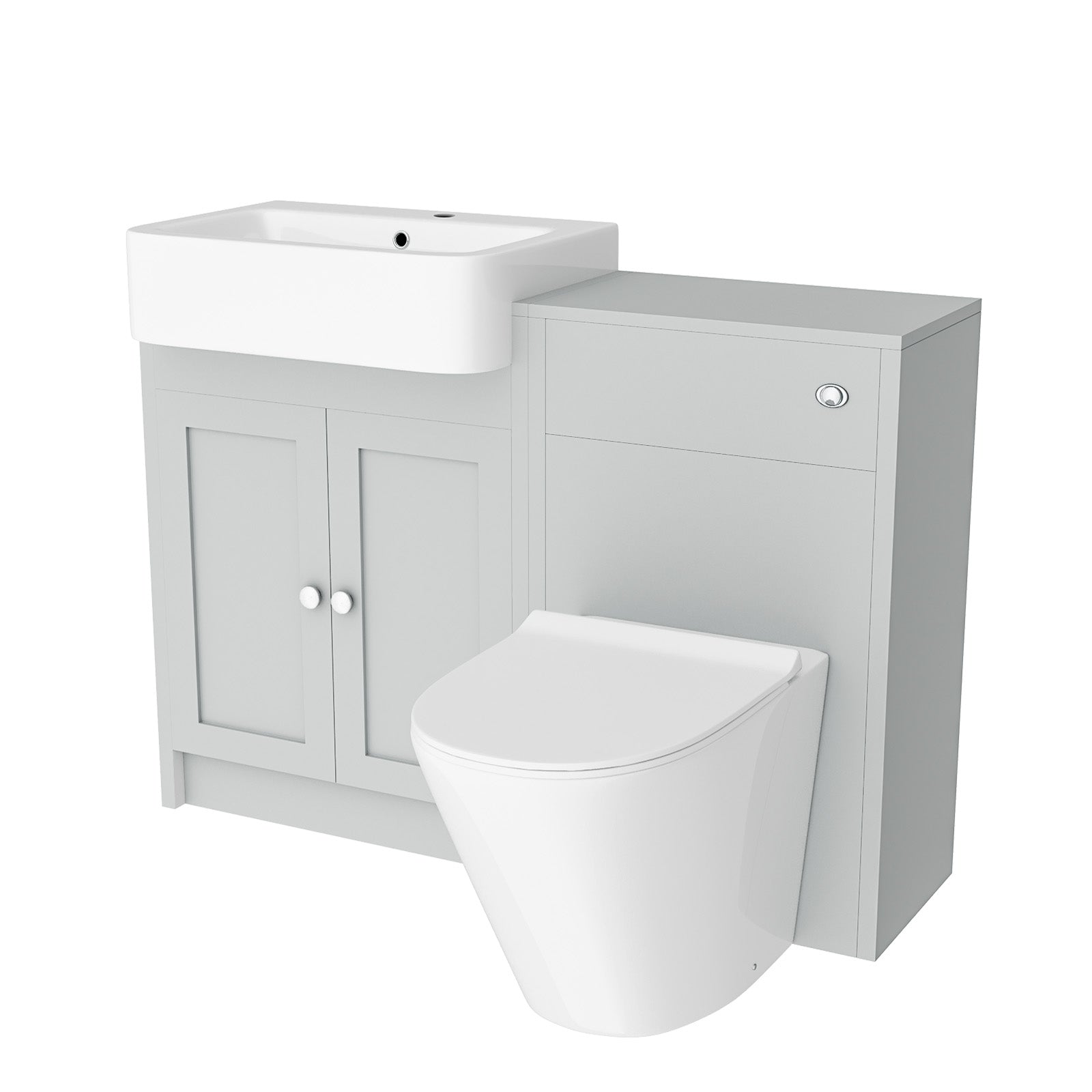 Matte Grey 1100mm Traditional Vanity Basin WC Unit & Toilet Unit