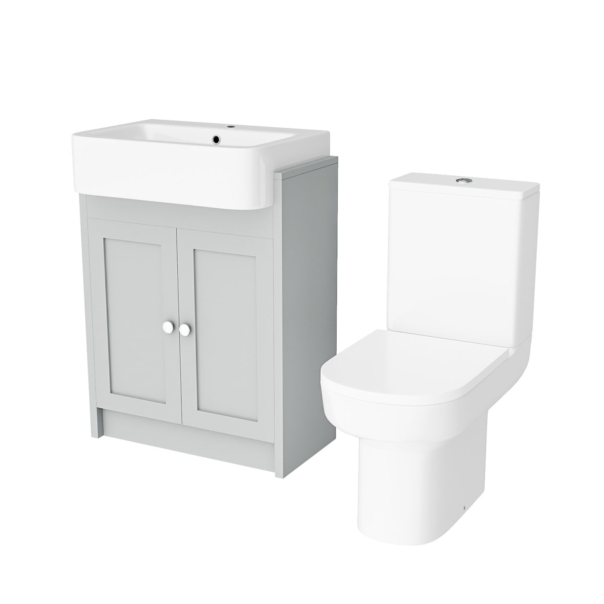 Camberly 600mm Freestanding Vanity Unit With Close Coupled Toilet - Matte Grey
