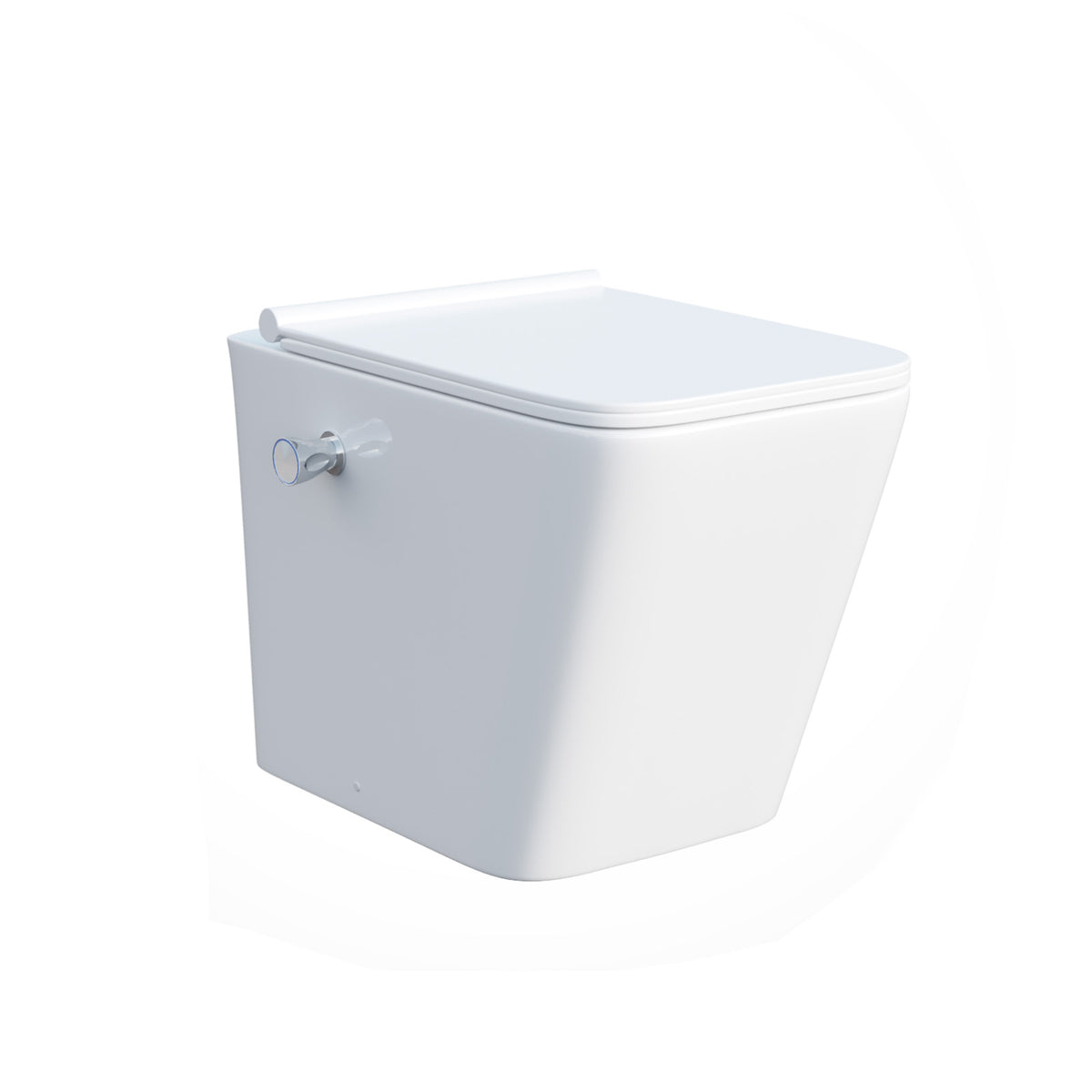 Square Rimless Back To Wall Toilet Pan With Integrated Bidet