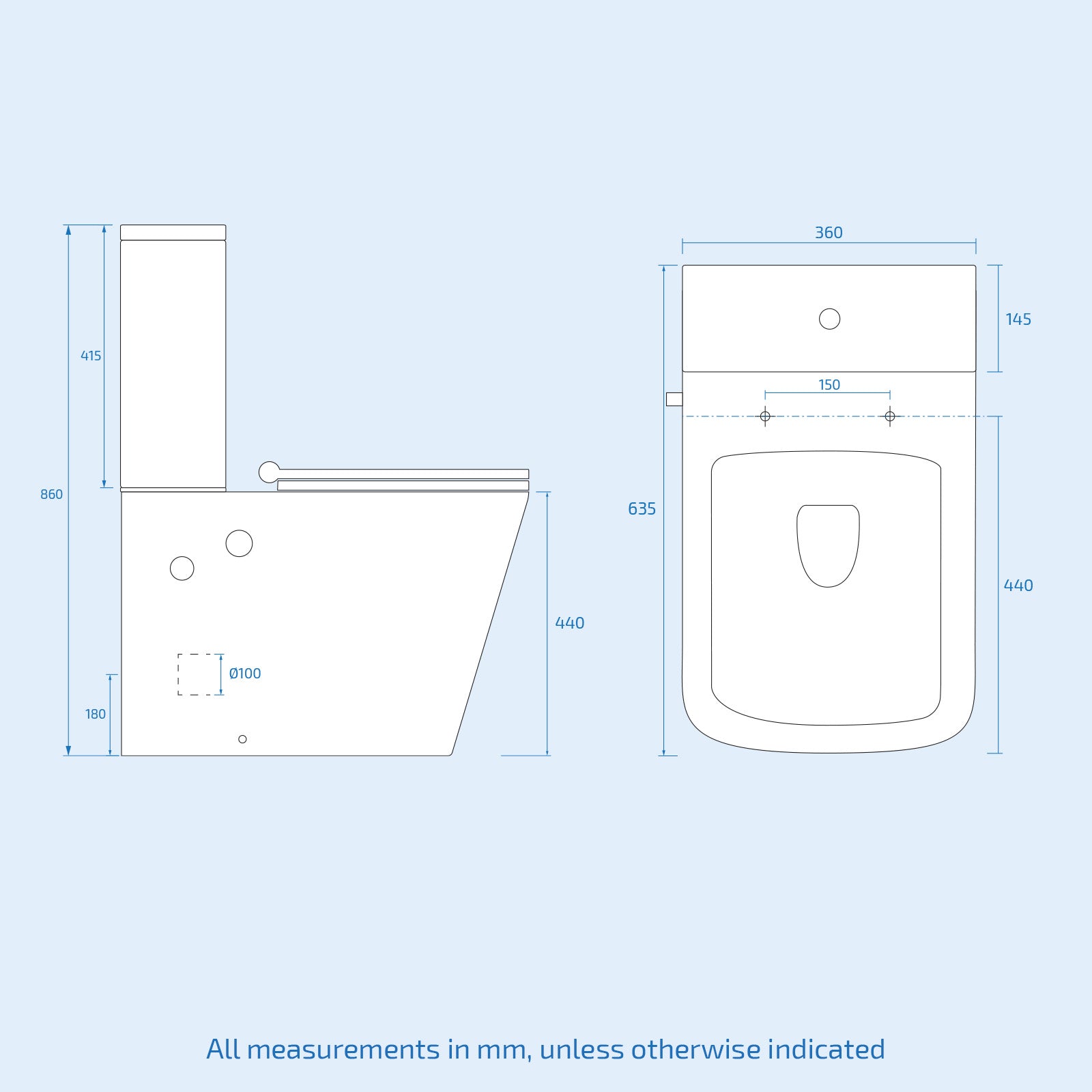 Comfort Height Rimless Close Coupled Toilet With Integrated Bidet Valve