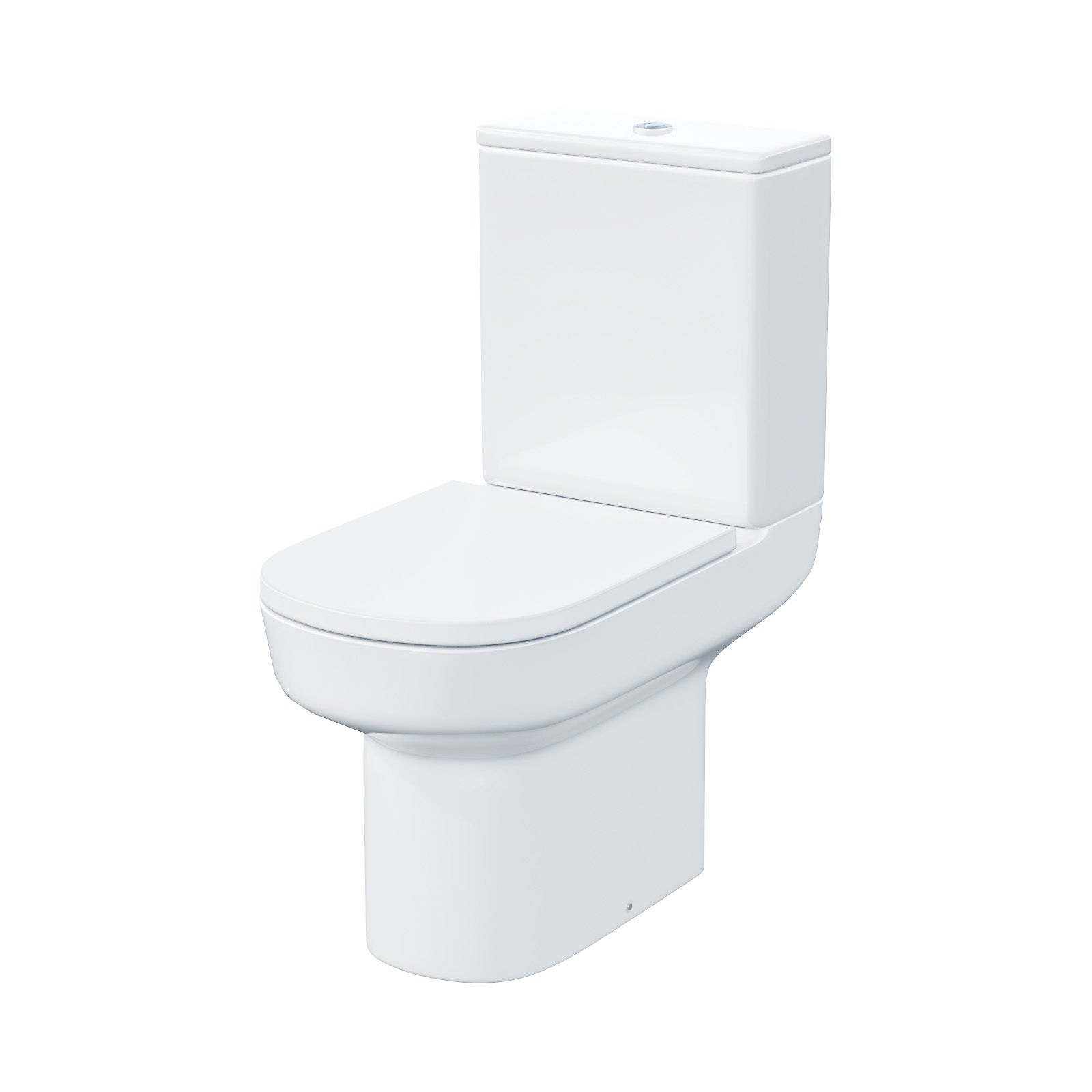 Challis Round Rimless Back To Wall Toilet Pan with Soft Close Seat