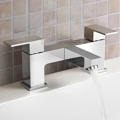 Brayton Contemporary Set of Basin Mixer Tap & Bath Filler & Waste