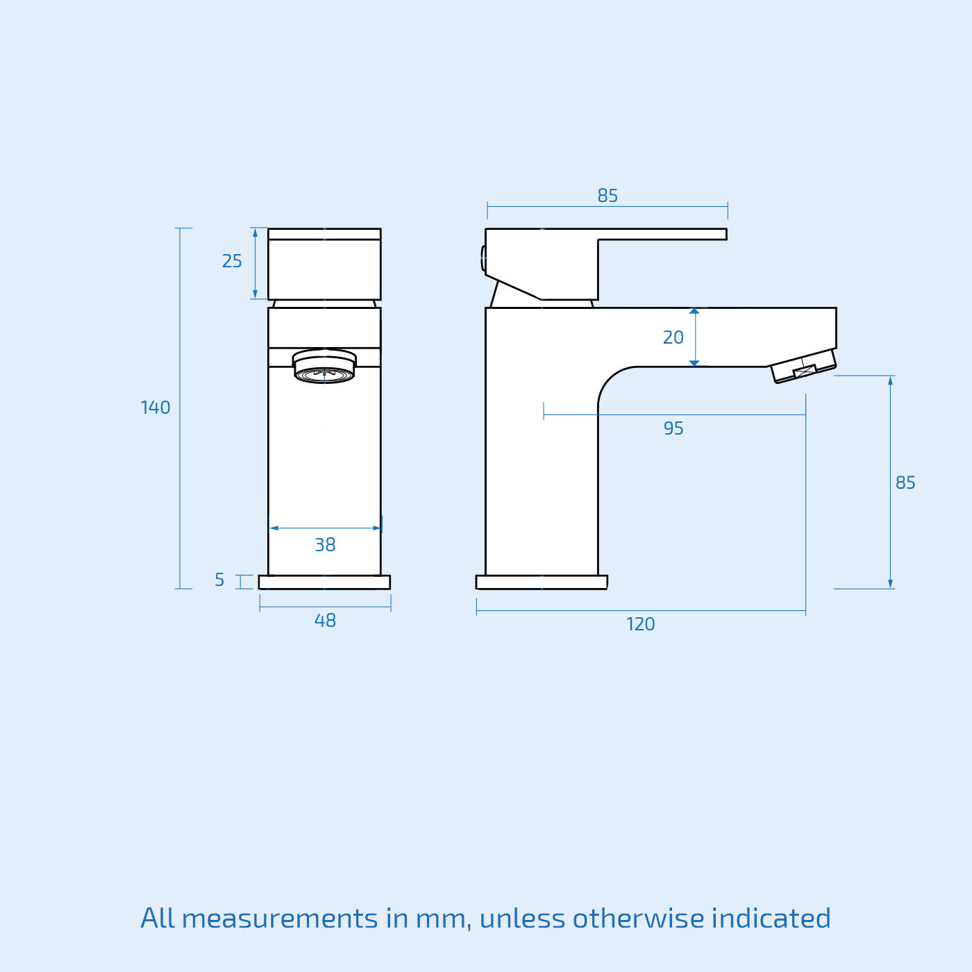 Nanuya 400mm Cloakroom Vanity Basin Unit, Single Lever Basin Mixer & Waste Dark Grey
