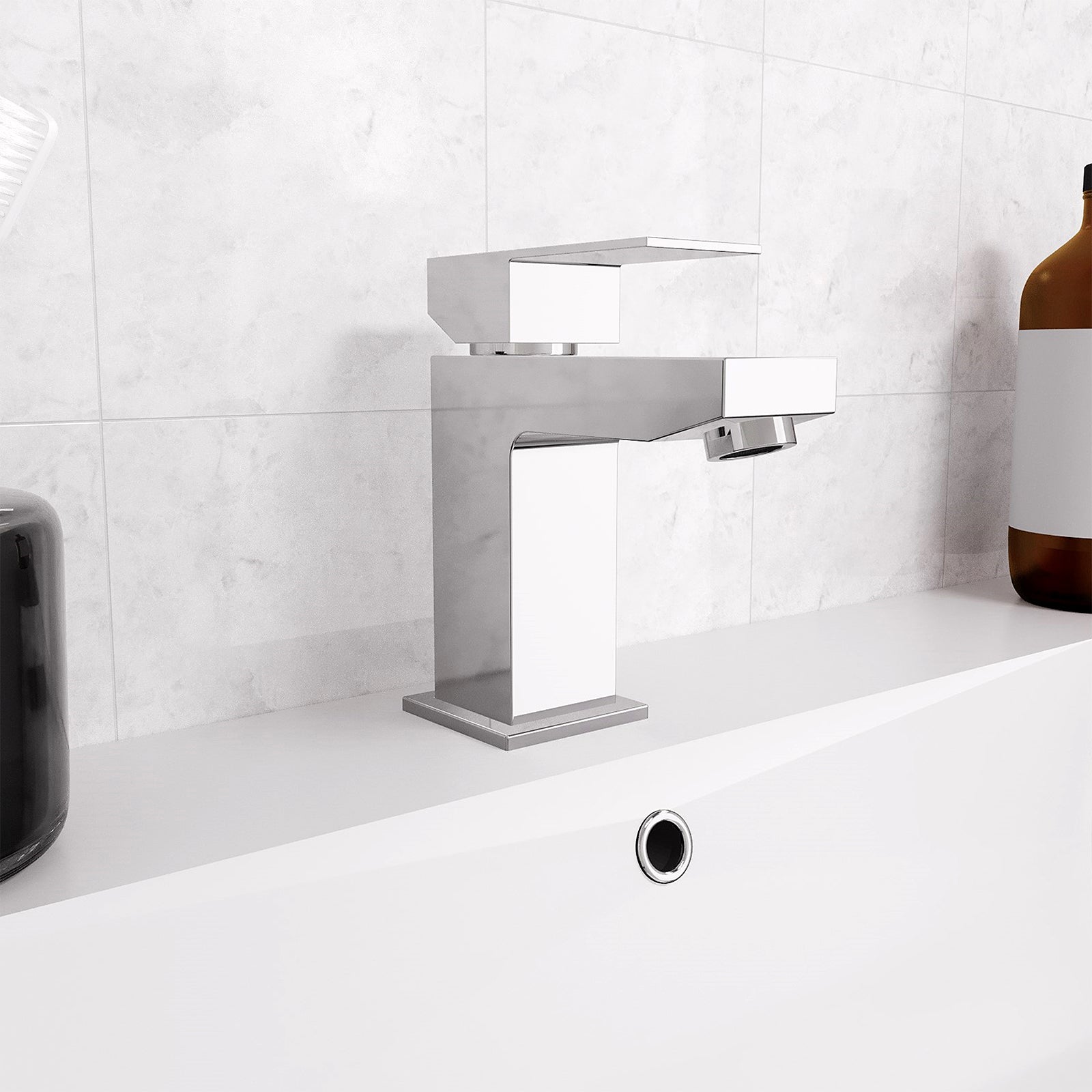 Brayton Modern Chrome Set Of Basin Sink Mixer Tap And Bath Filler + Waste