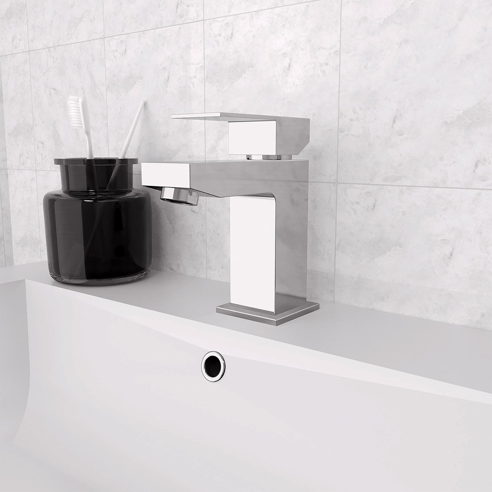 Brayton Contemporary Set Of Basin Sink Tap And Bath Shower Mixer Tap & Waste