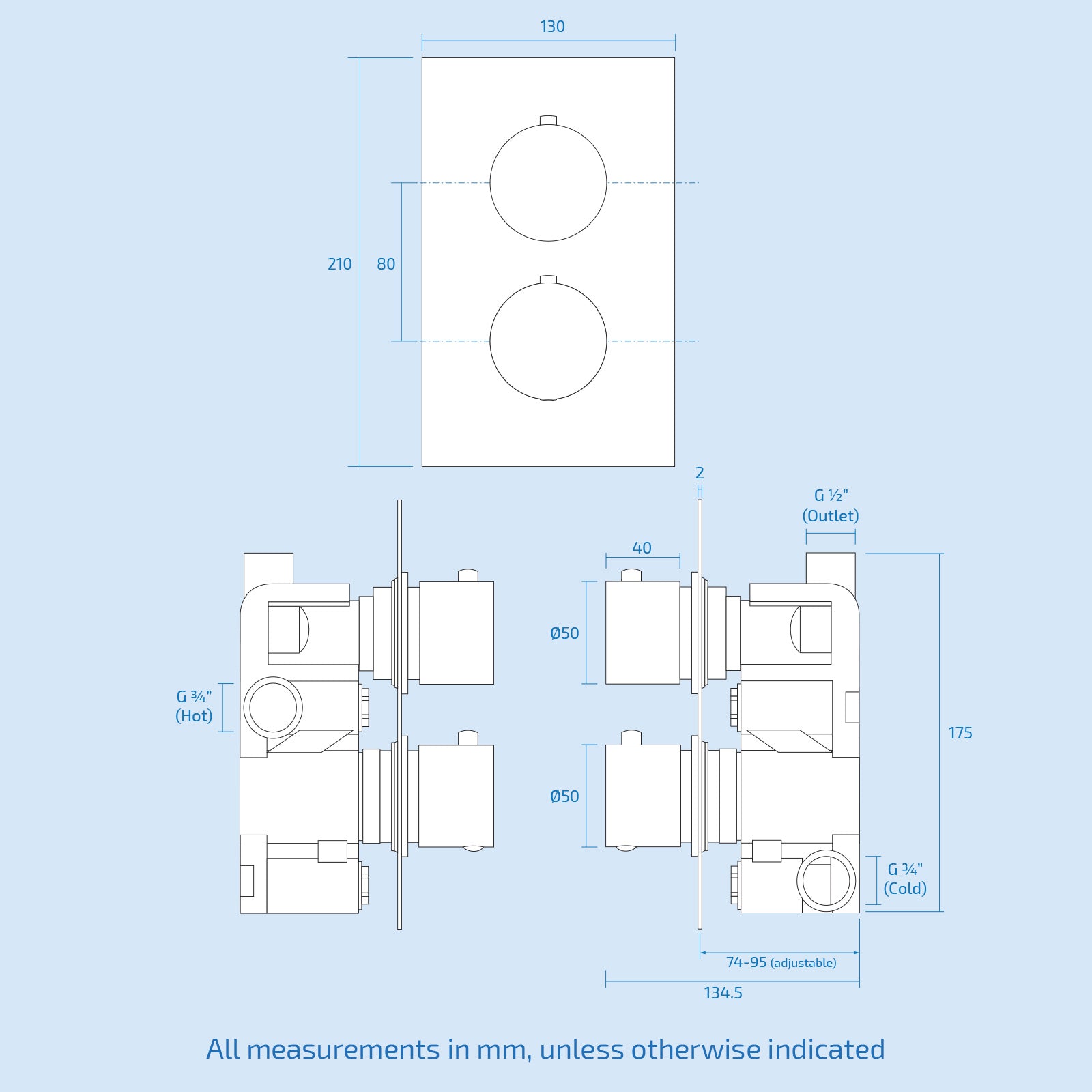 Porto Concealed Thermostatic Overhead 250mm Rainfall Shower Mixer Set Matte Black