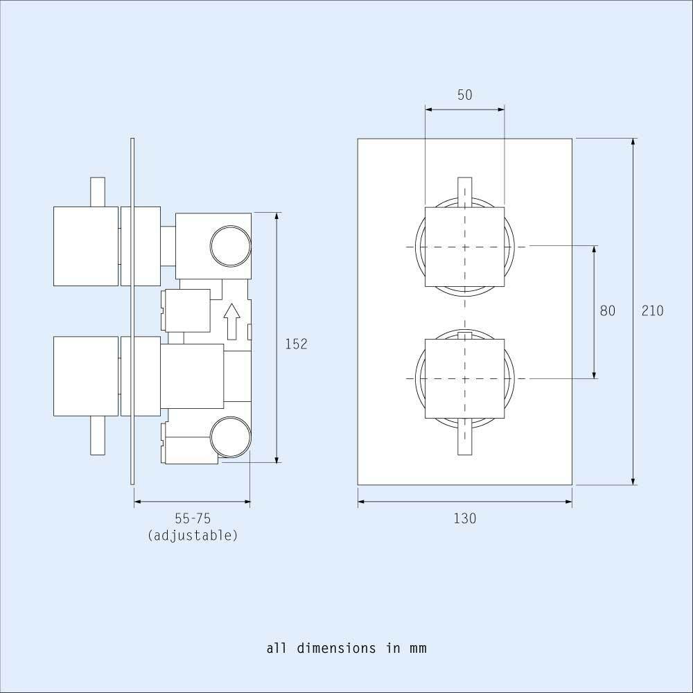 Sienna 2 Dial 1 Way Square Set Handset