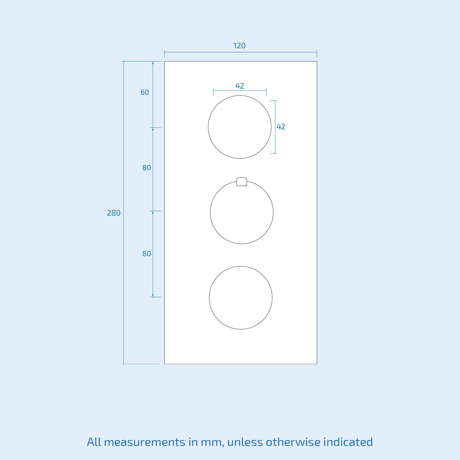 Wilden 3 Dial 3 Outlet Concealed Thermostatic Shower Round Valve