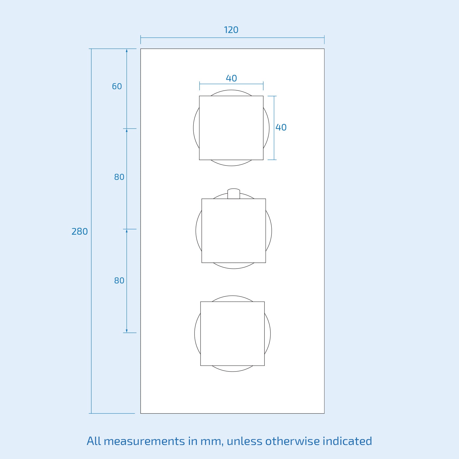 Bath Shower Concealed Thermostatic Mixer Valve Set Square Chrome | Olive