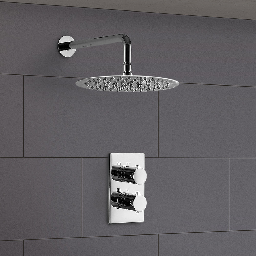 Lily Thin Concealed 2 Dial 1 Way Thermostatic Shower Mixer