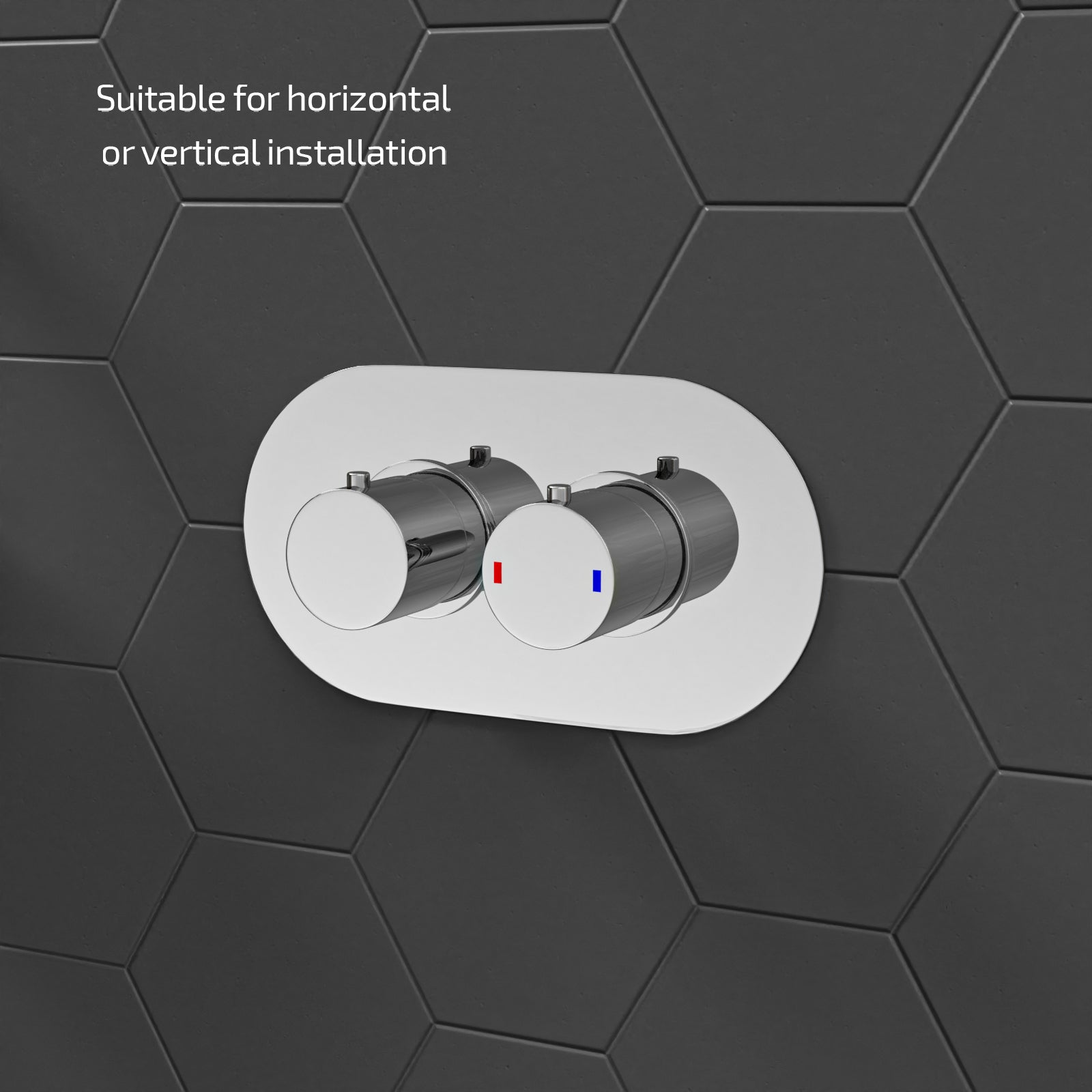 Modern Chrome Round 2-Way Concealed Thermostatic Shower Mixer Valve