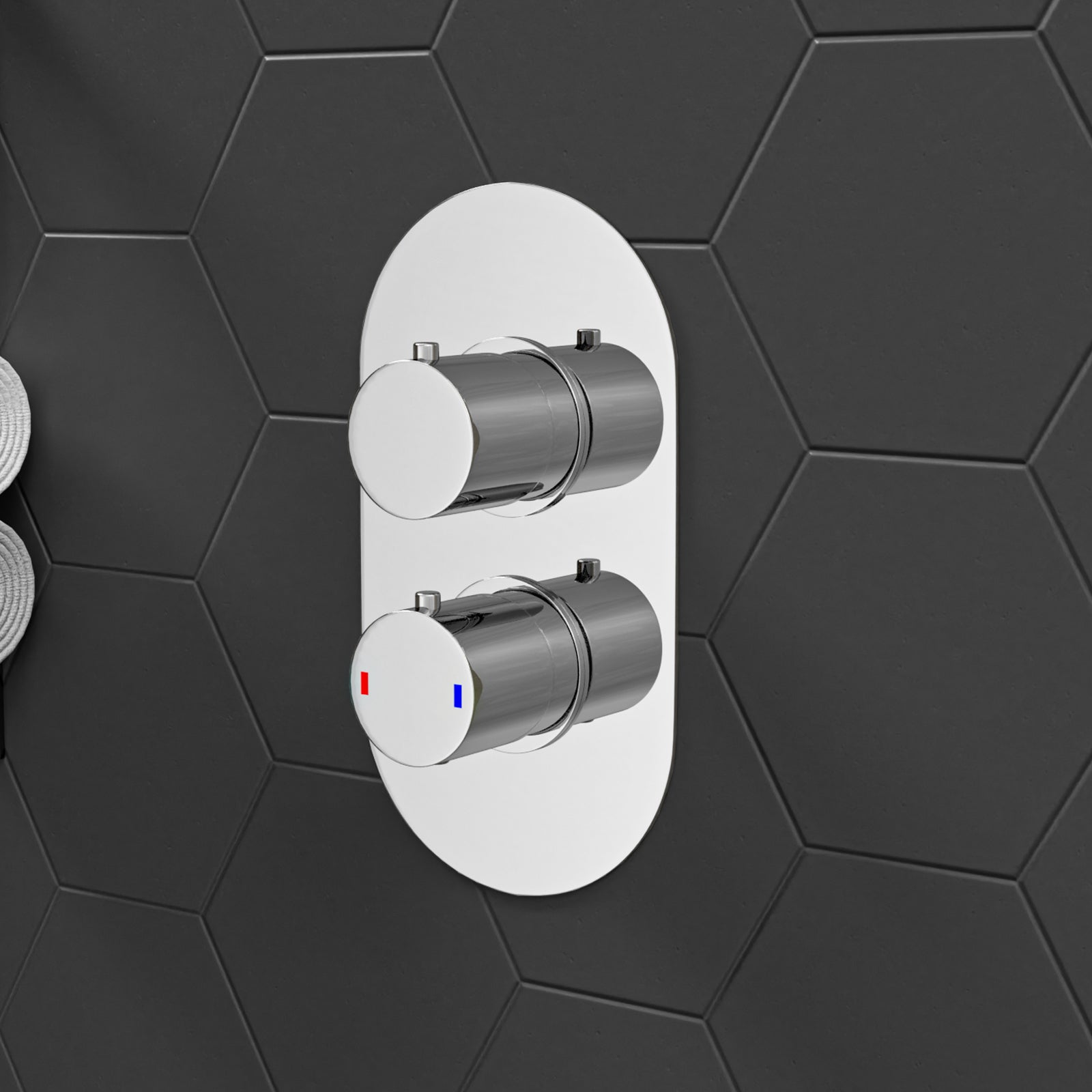 Modern Chrome Round 2-Way Concealed Thermostatic Shower Mixer Valve