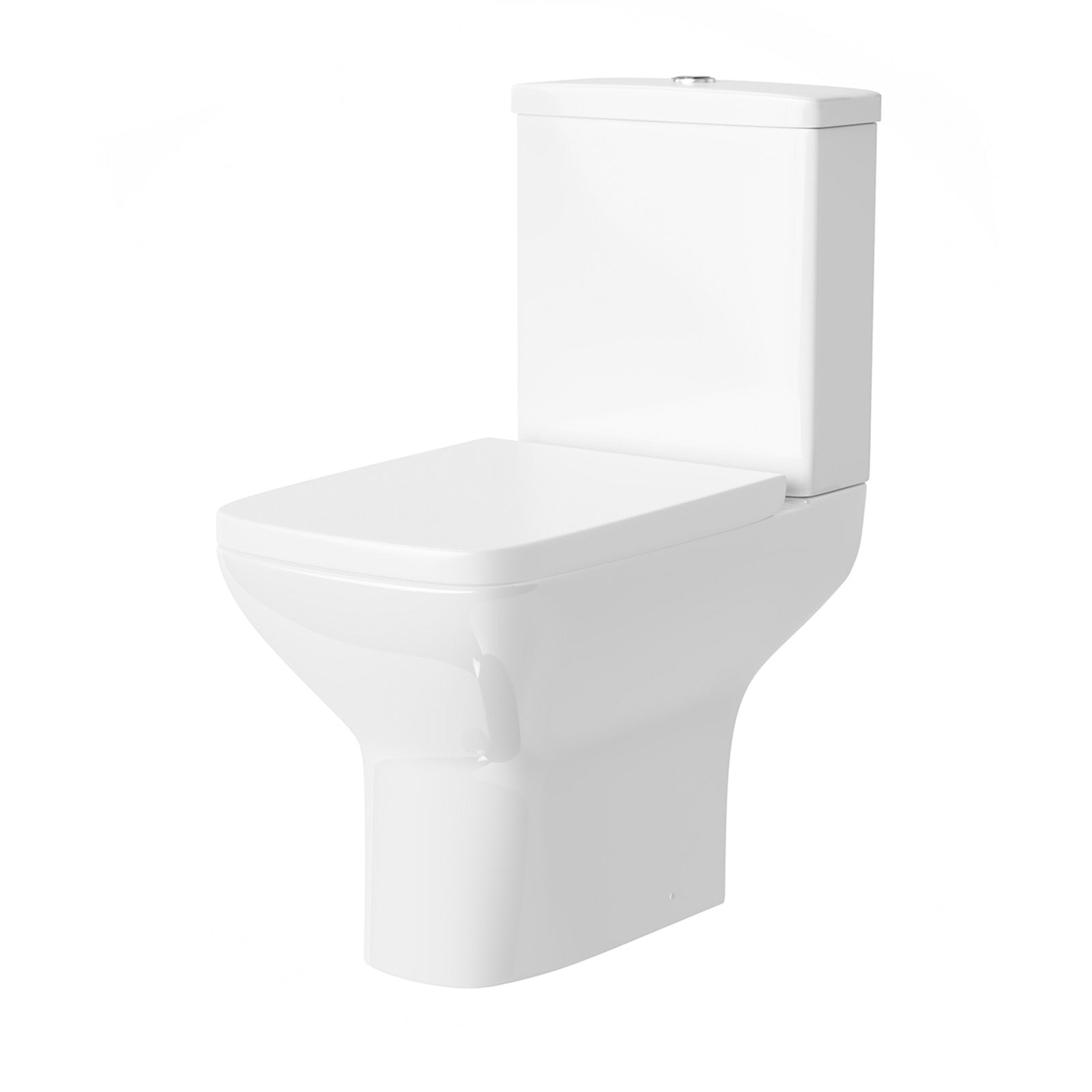 Ari Rimless Close Coupled WC Toilet Pan, Cistern and Slim Soft Close Seat