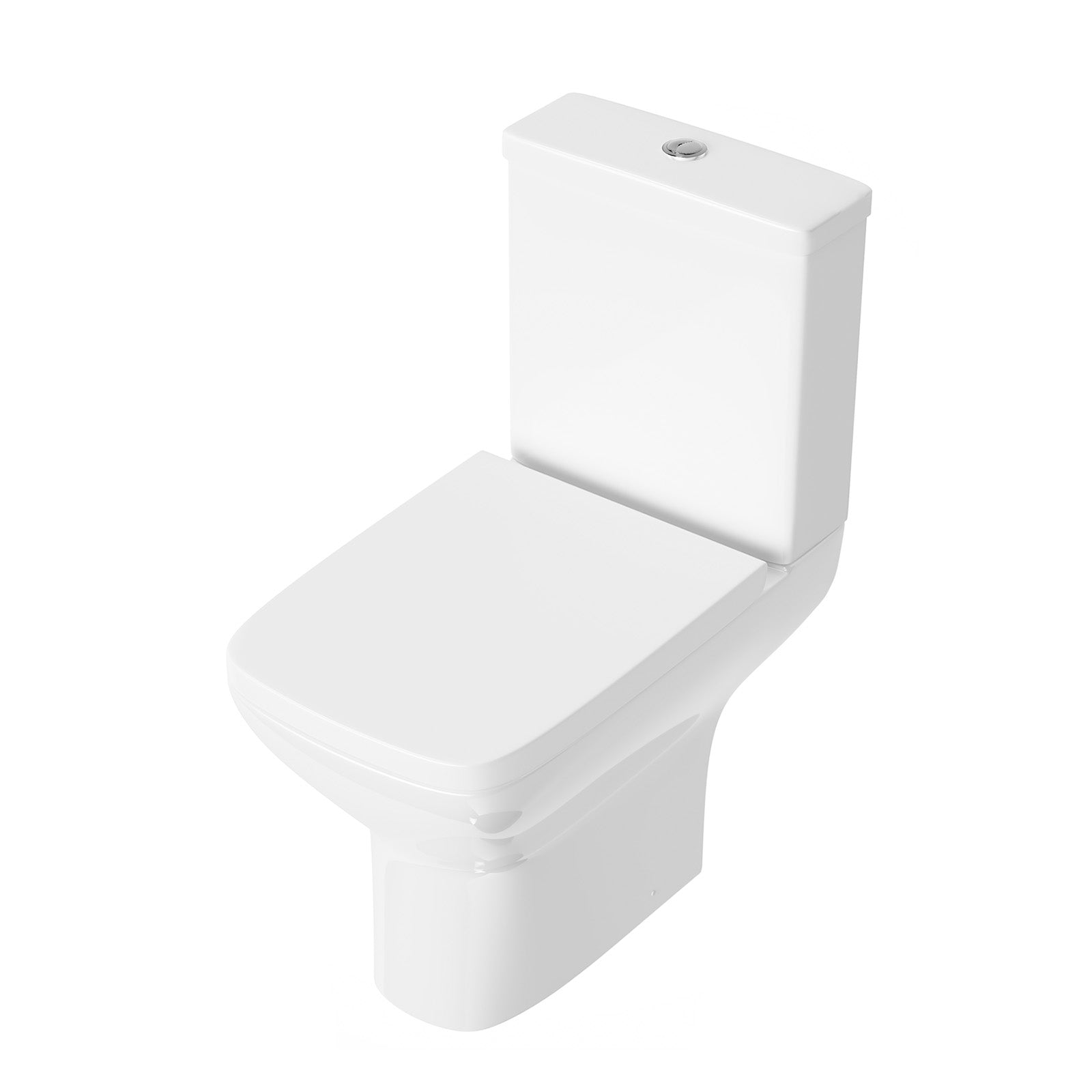 Ari Rimless Close Coupled WC Toilet Pan, Cistern and Slim Soft Close Seat