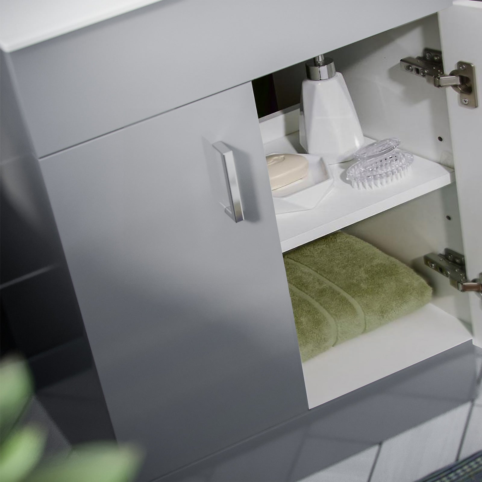 Nanuya 600mm Freestanding Grey Vanity Unit With Basin