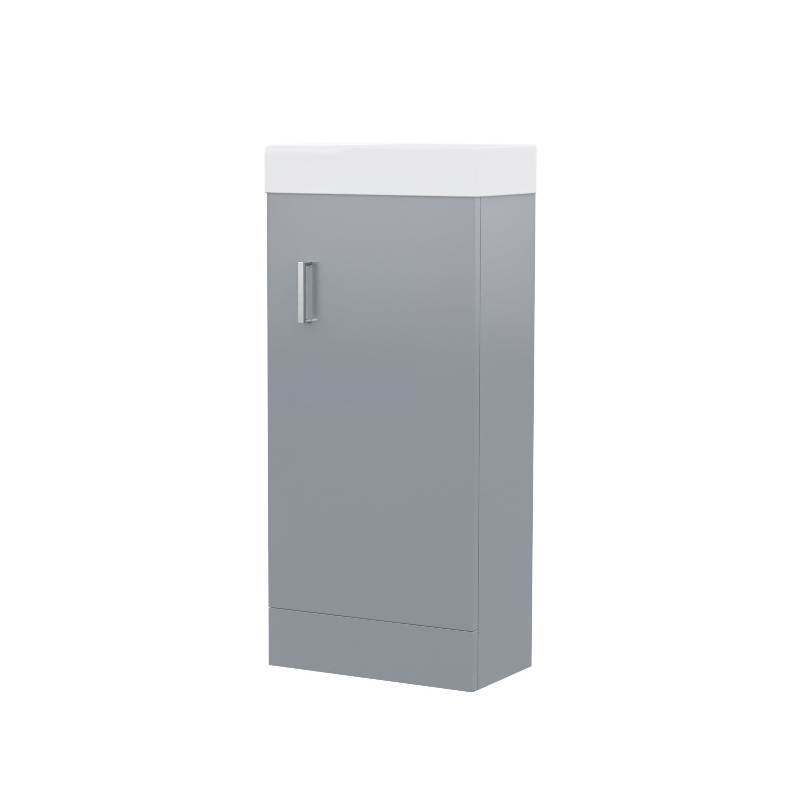 Nanuya 400mm Freestanding Cloakroom MDF Vanity & Ceramic Basin Unit Light Grey