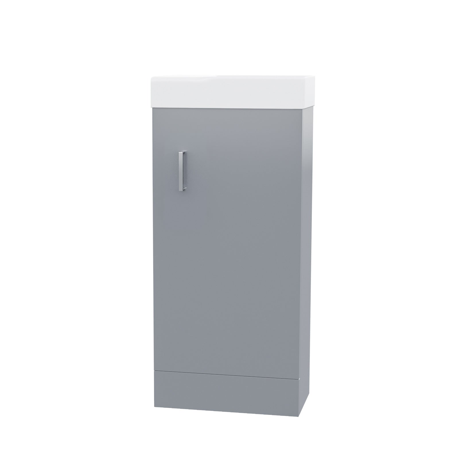 Nanuya 400mm Freestanding Cloakroom MDF Vanity & Ceramic Basin Unit Light Grey